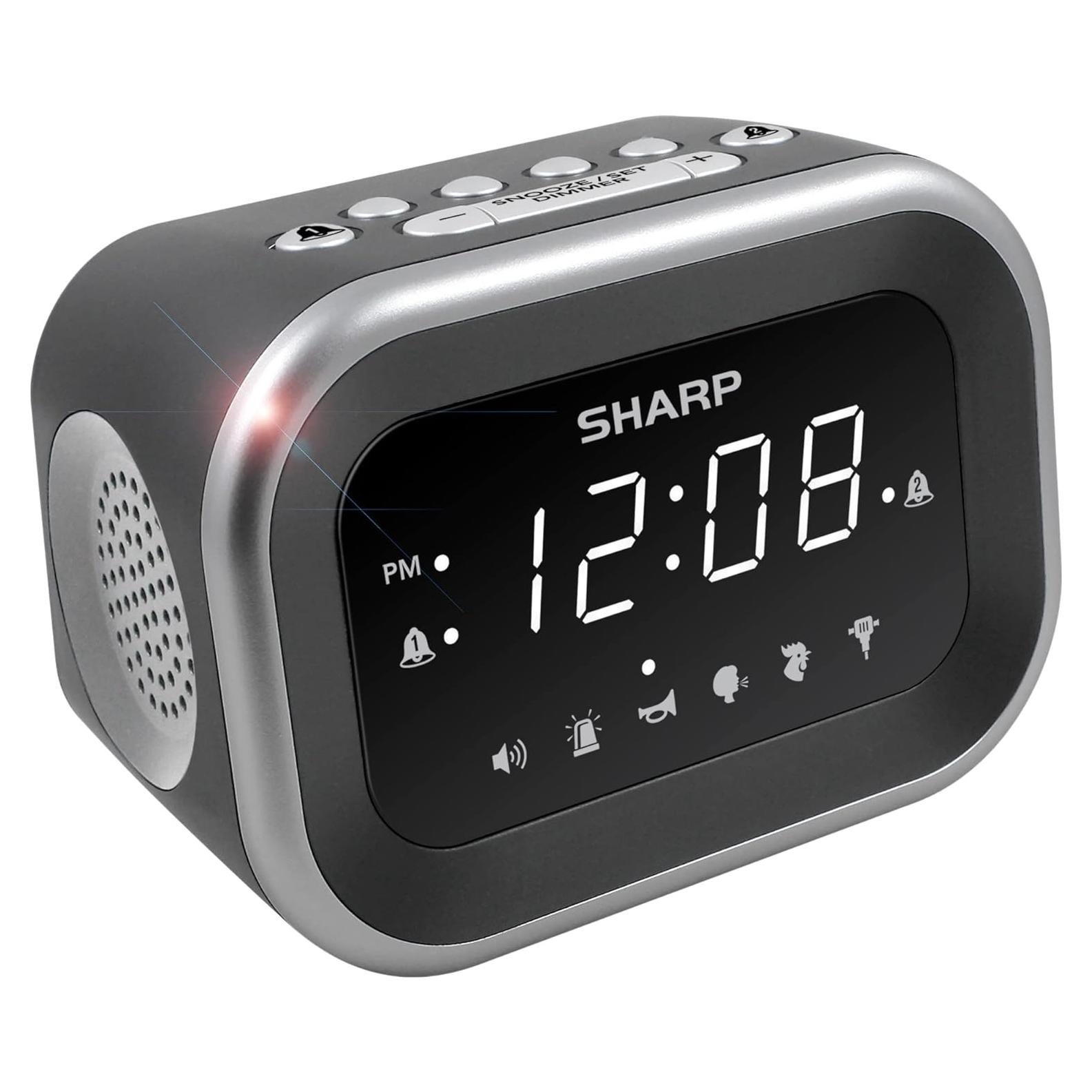 Reloj Despertador Ruidoso Sharp Big Bang 115dB Plata
