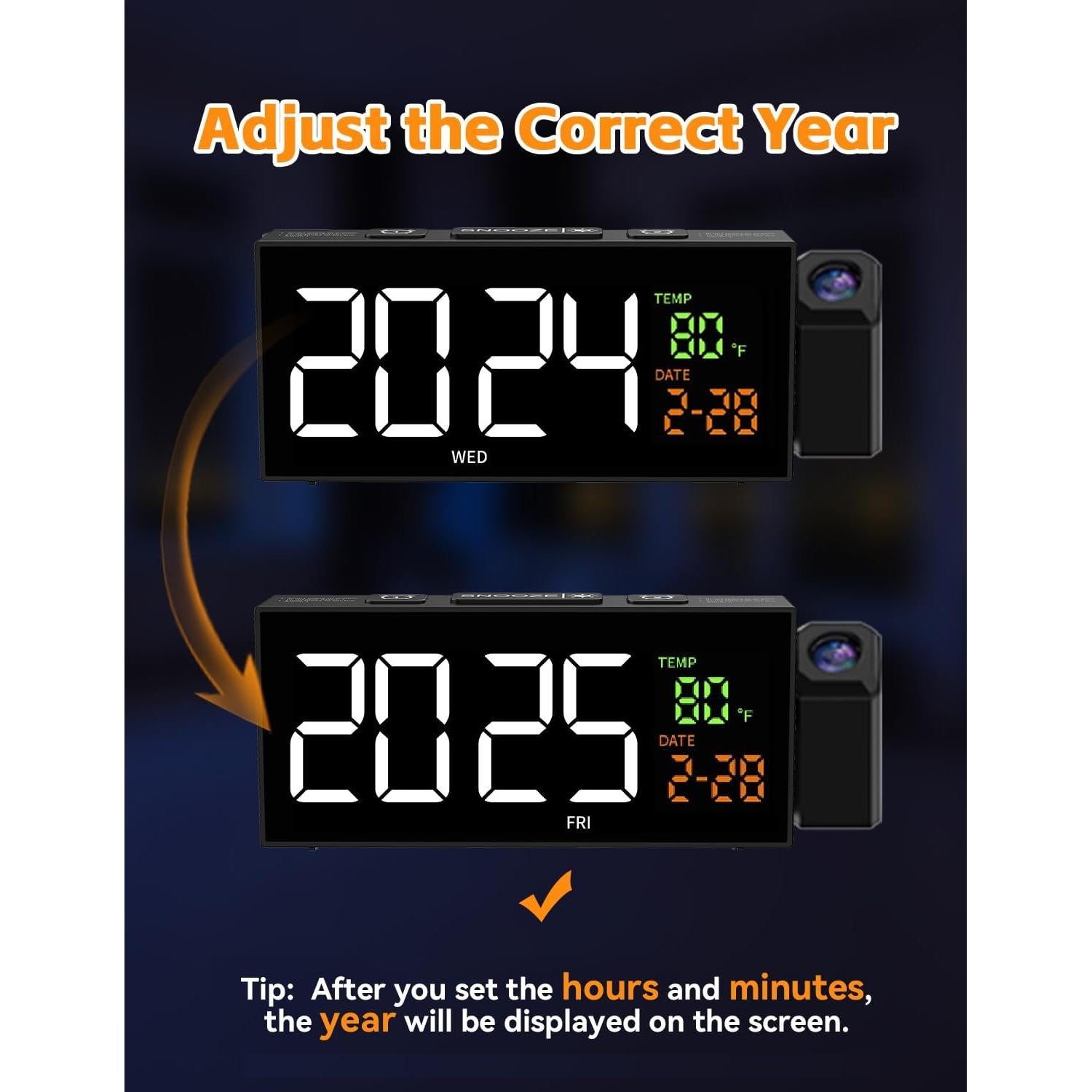 Reloj Despertador Proyector Netzu 6210PB Negro con Temperatura