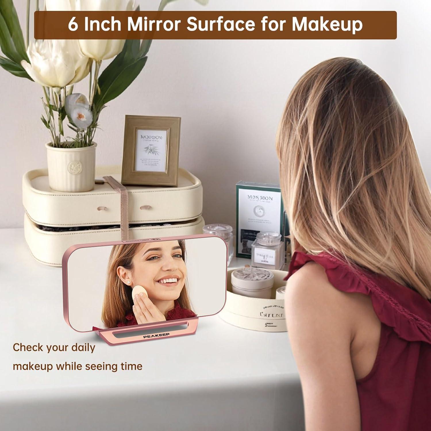 Reloj Digital Despertador Peakeep Oro Rosa LED 15x8.9cm