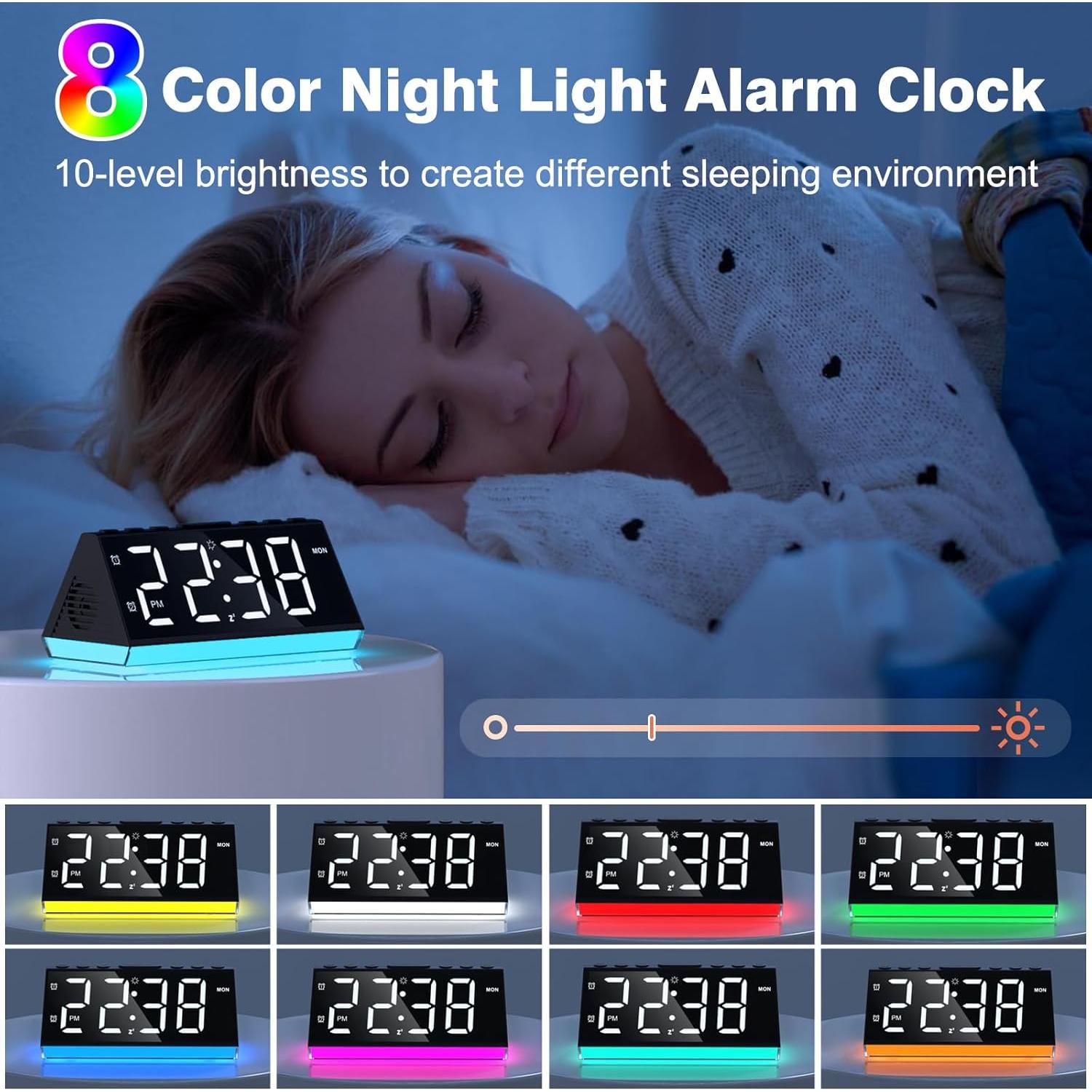 Reloj Despertador Digital APUZOM con Luz Nocturna y USB