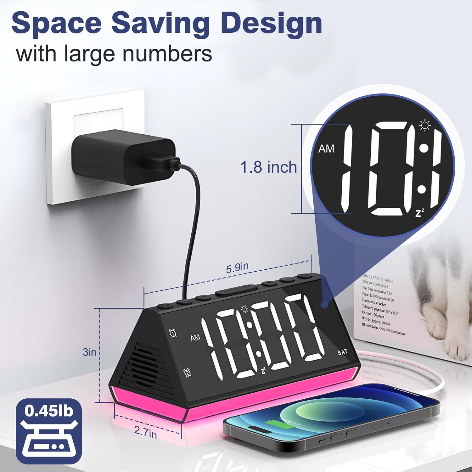 Reloj Despertador Digital APUZOM con Luz Nocturna y USB