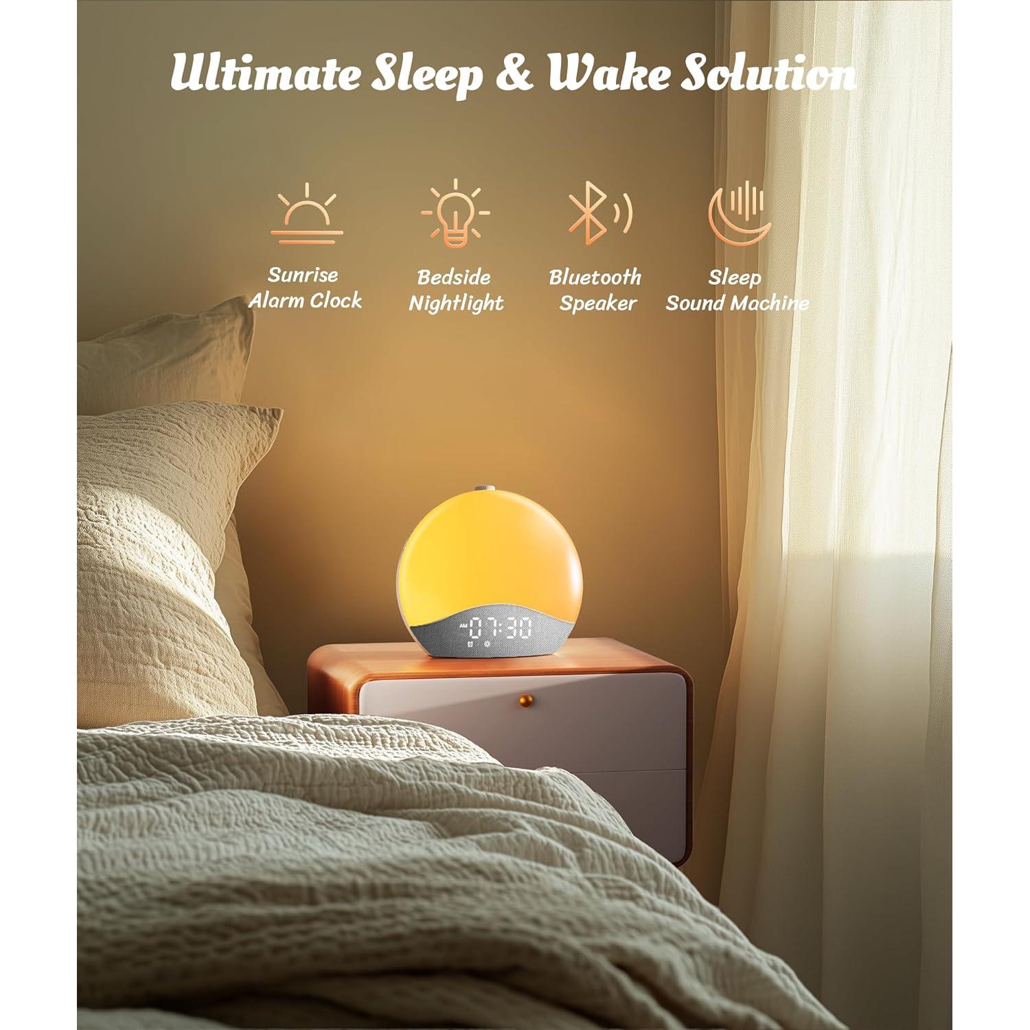 Despertador Ecozy con Luz del Amanecer y Sonidos Relajantes