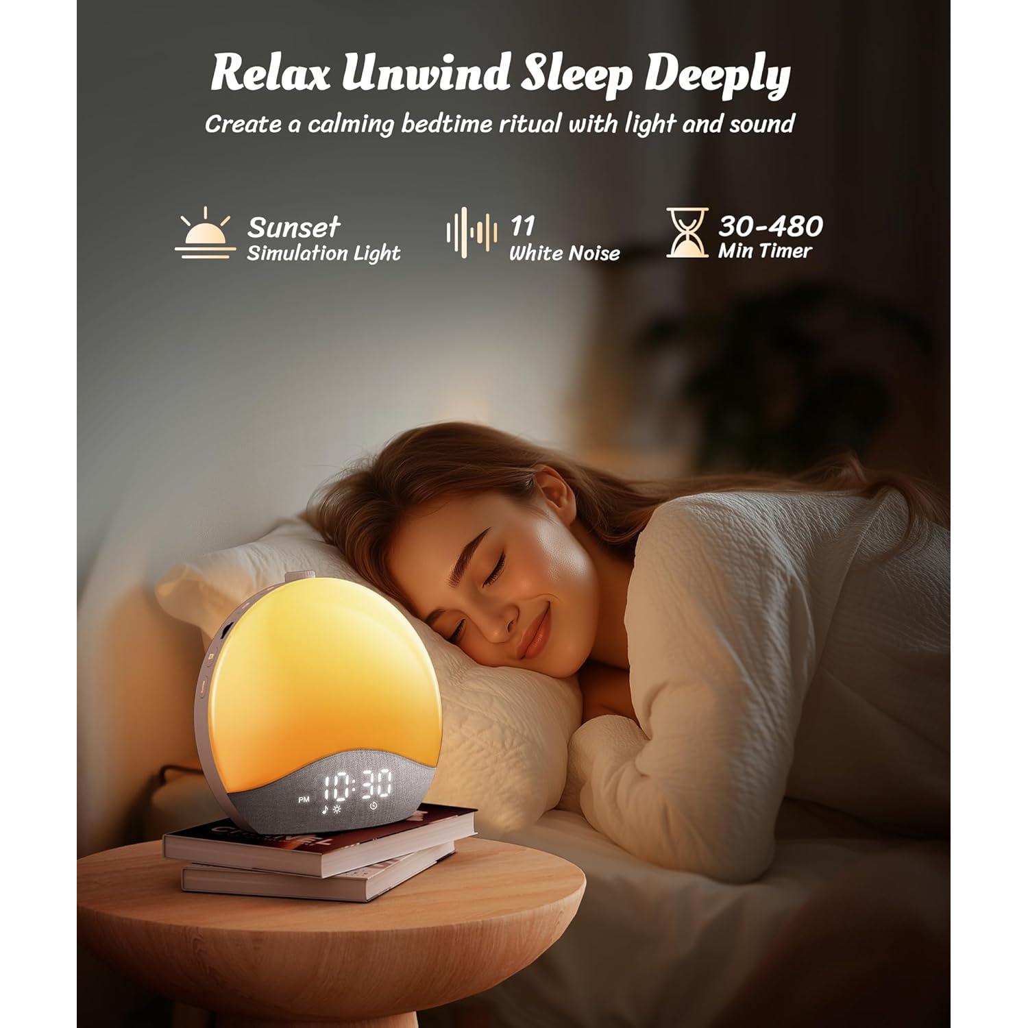 Despertador Ecozy con Luz del Amanecer y Sonidos Relajantes