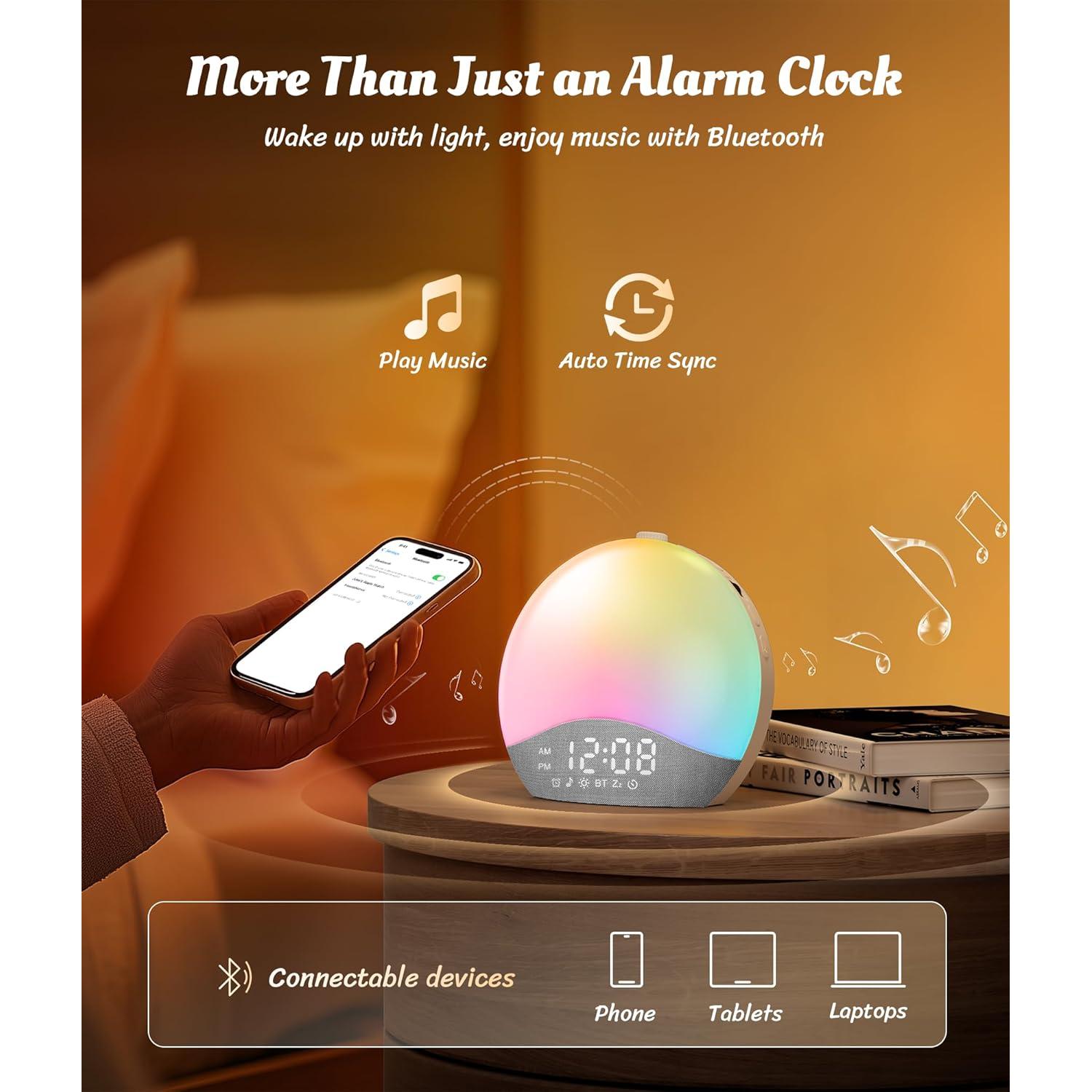 Despertador Ecozy con Luz del Amanecer y Sonidos Relajantes