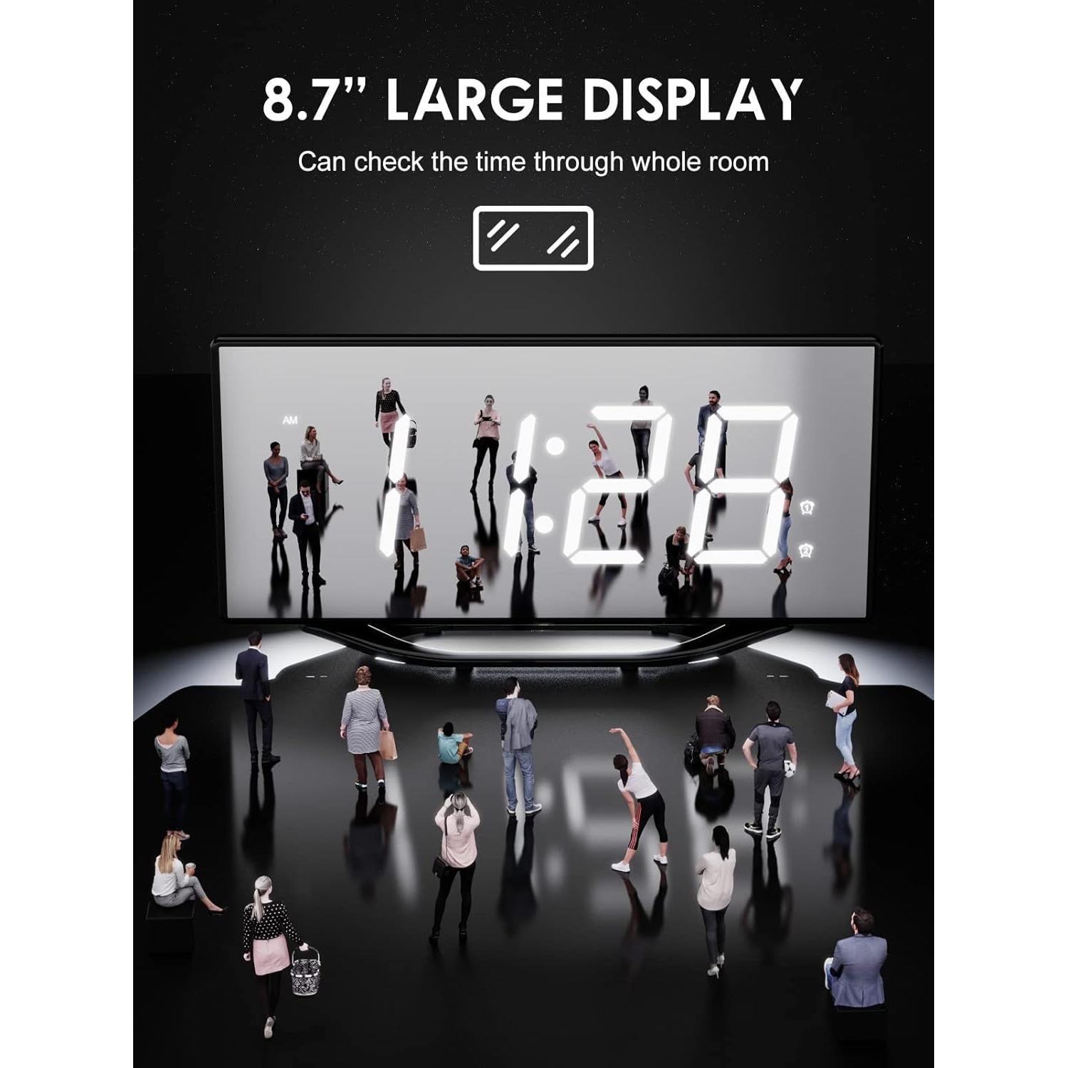 Reloj Despertador Dual OnLyee con Vibración y Cargador USB