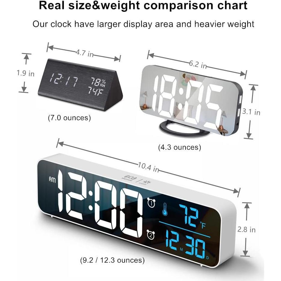 Reloj Despertador Digital Abovsare 8810 Pantalla Grande