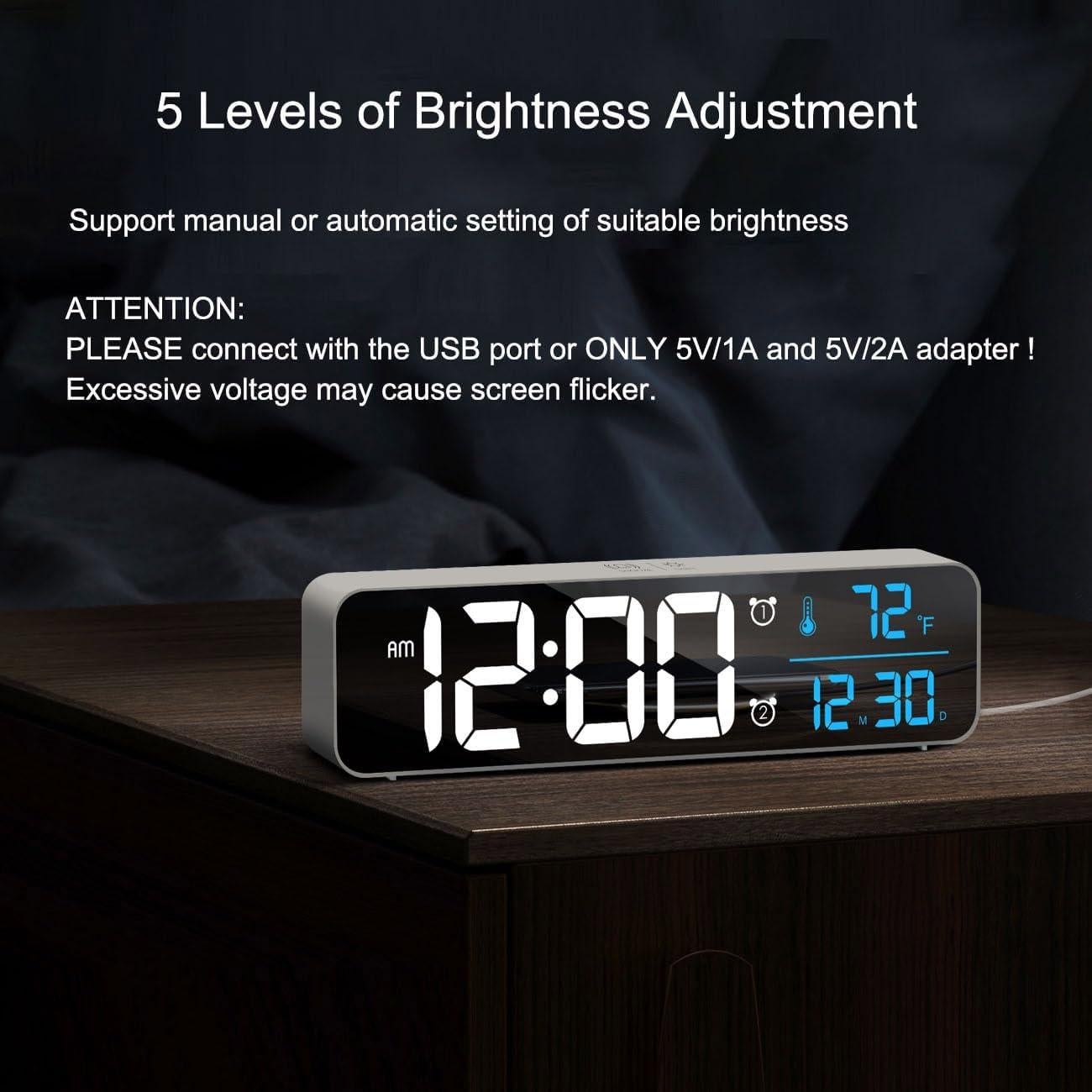 Reloj Despertador Digital Abovsare 8810 Pantalla Grande