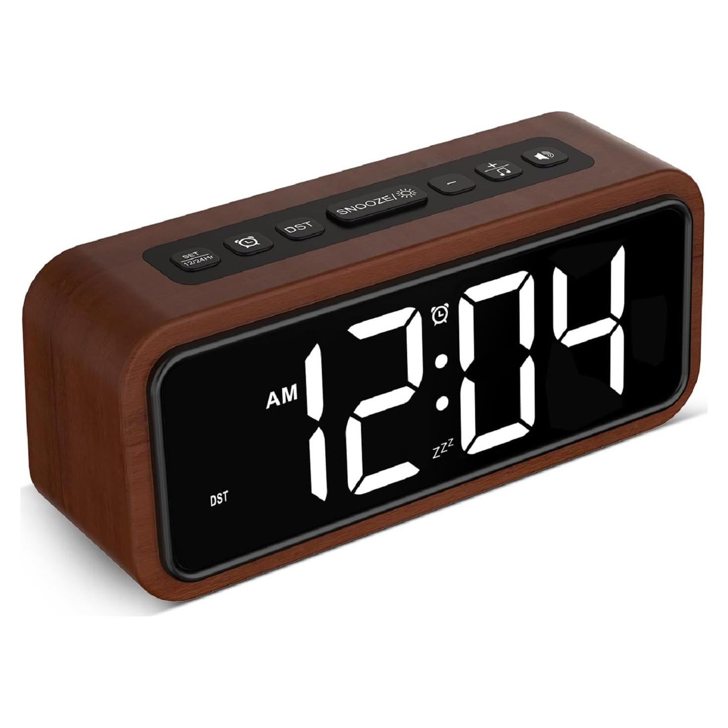 Reloj Despertador Digital Netzu de Madera Retro 360g