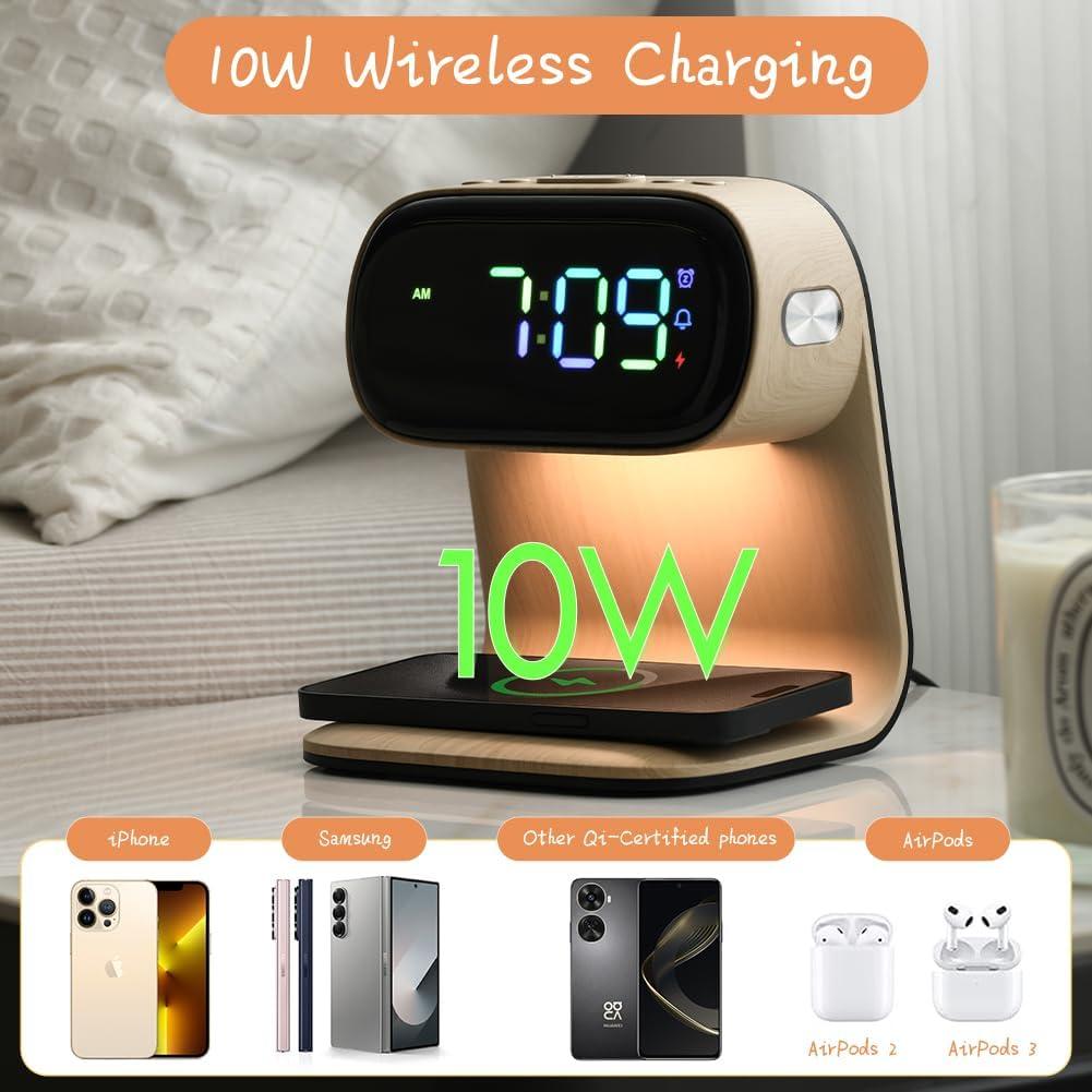 Reloj Despertador Digital WILIT A40Pro Carga Inalámbrica LED