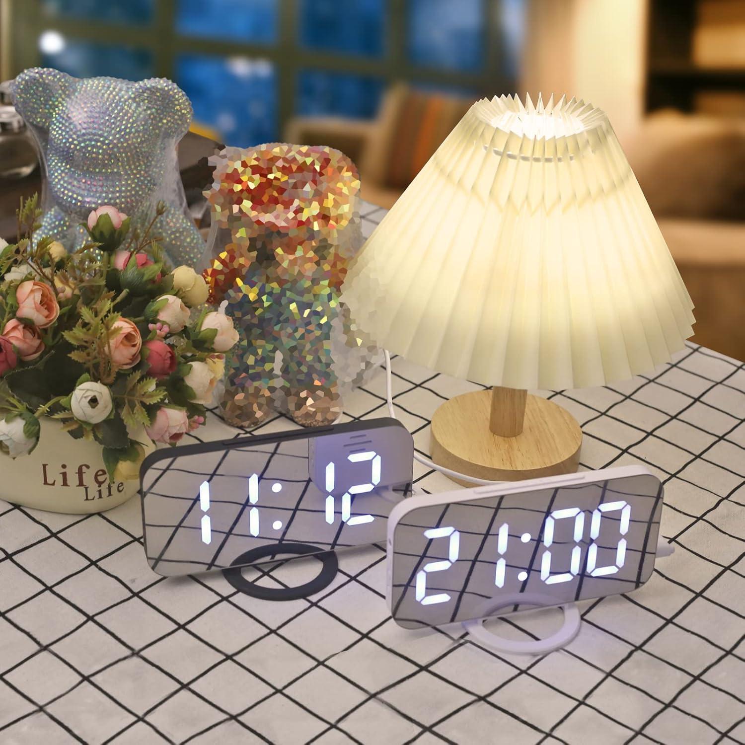 Reloj Despertador Digital WulaWindy Negro con Cargador USB