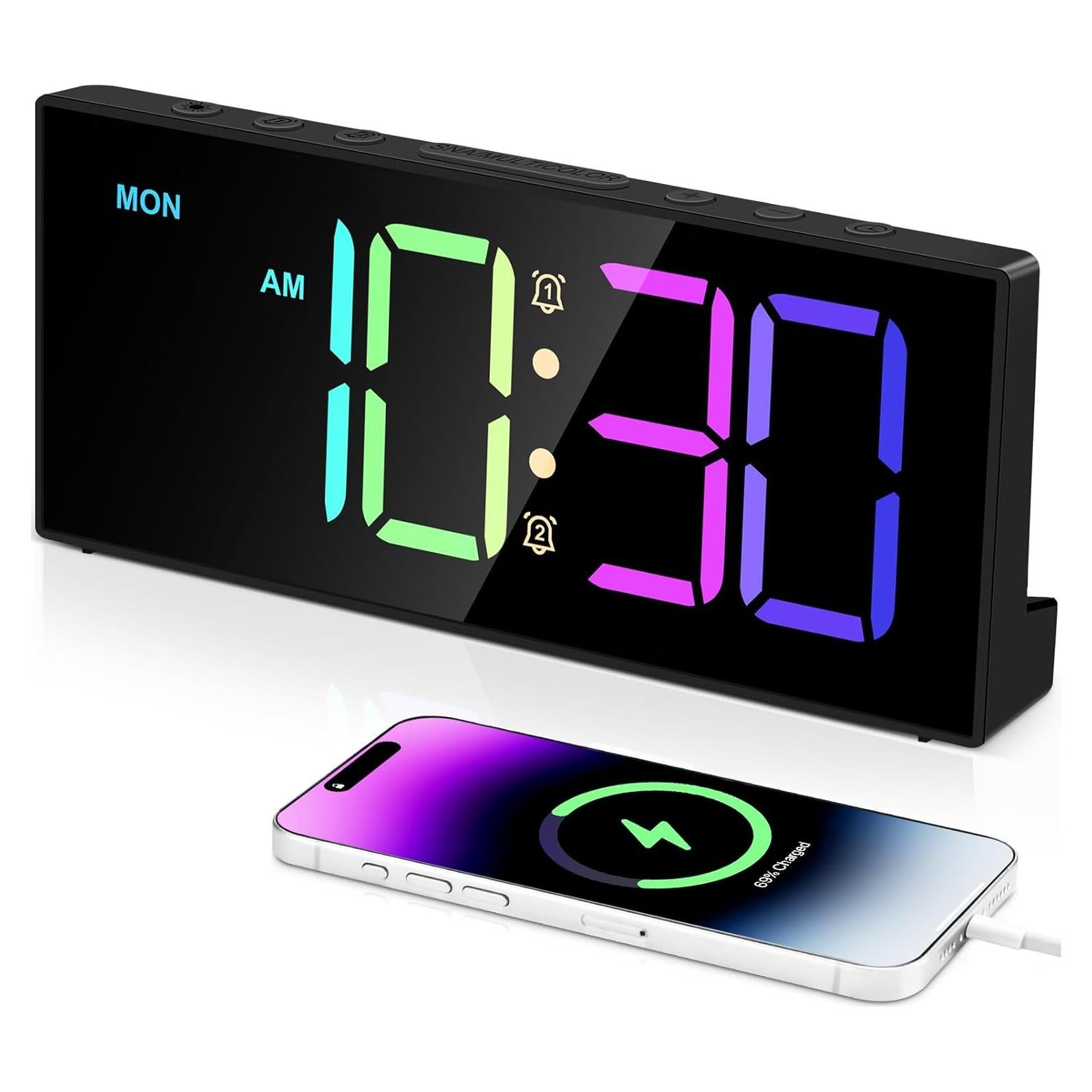 Reloj Despertador Digital Tetino RGB con Doble Alarma