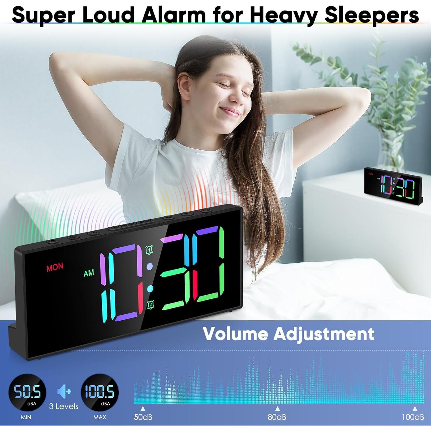 Reloj Despertador Digital Tetino RGB con Doble Alarma