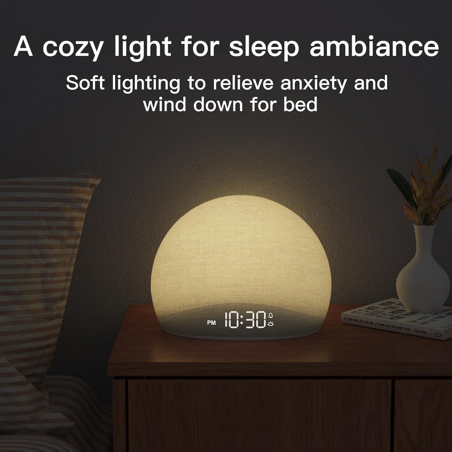 Reloj Despertador HOUSBAY con Sonidos Naturales y Luz