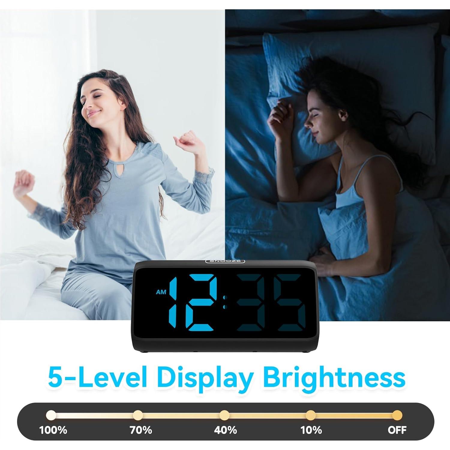 Reloj de Alarma Digital Netzu 6208D con Snooze y Brillo Ajustable