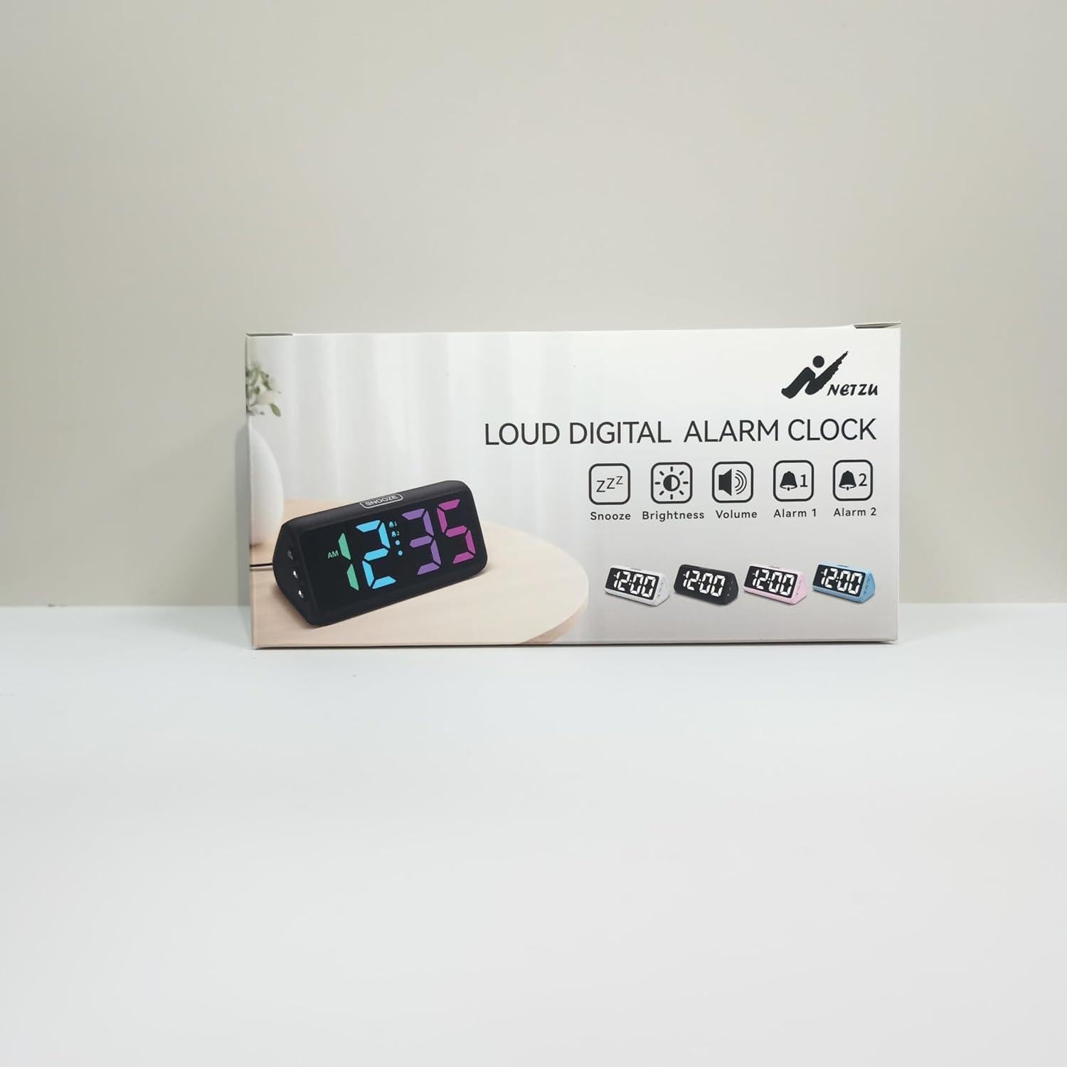 Reloj de Alarma Digital Netzu 6208D con Snooze y Brillo Ajustable