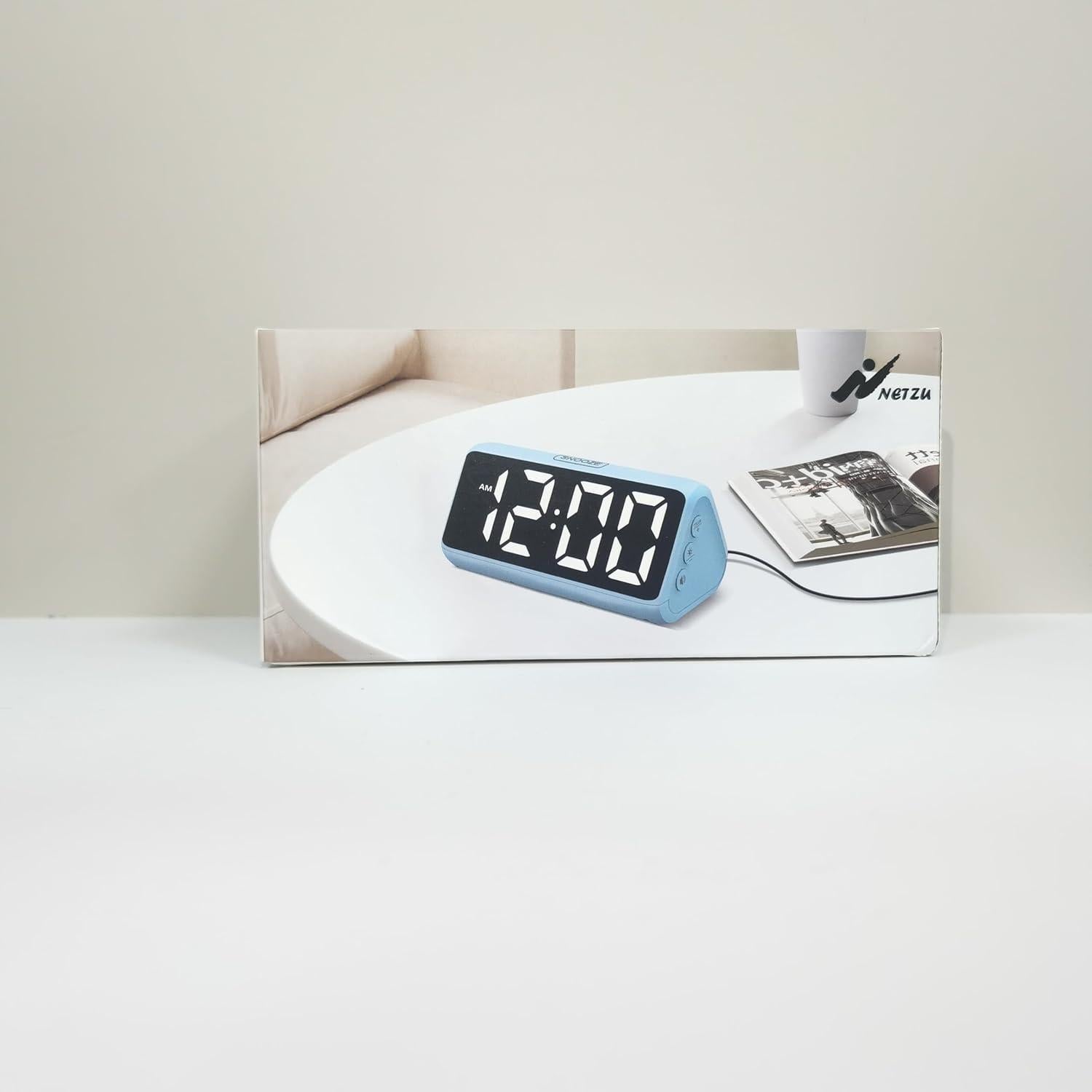 Reloj de Alarma Digital Netzu 6208D con Snooze y Brillo Ajustable