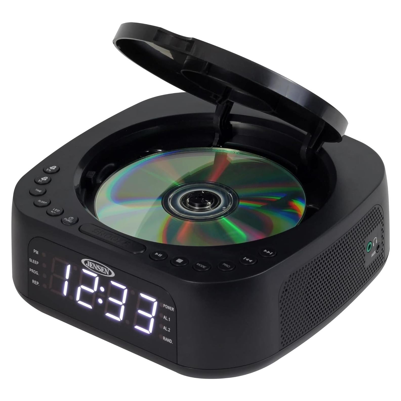 Reloj Despertador Digital JENSEN JCR-375 con CD y USB