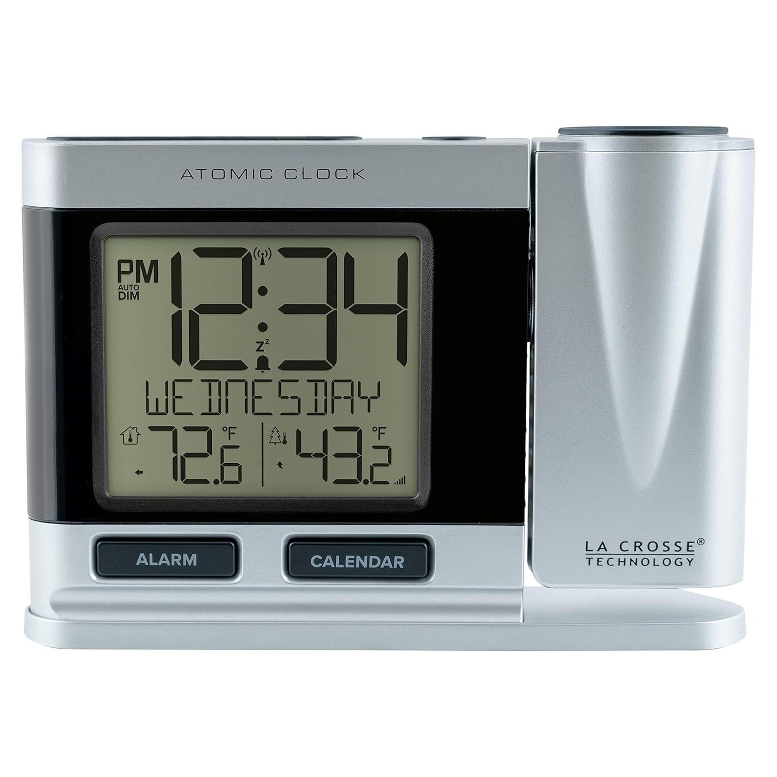 Reloj Despertador Proyector Atómico La Crosse Plateado