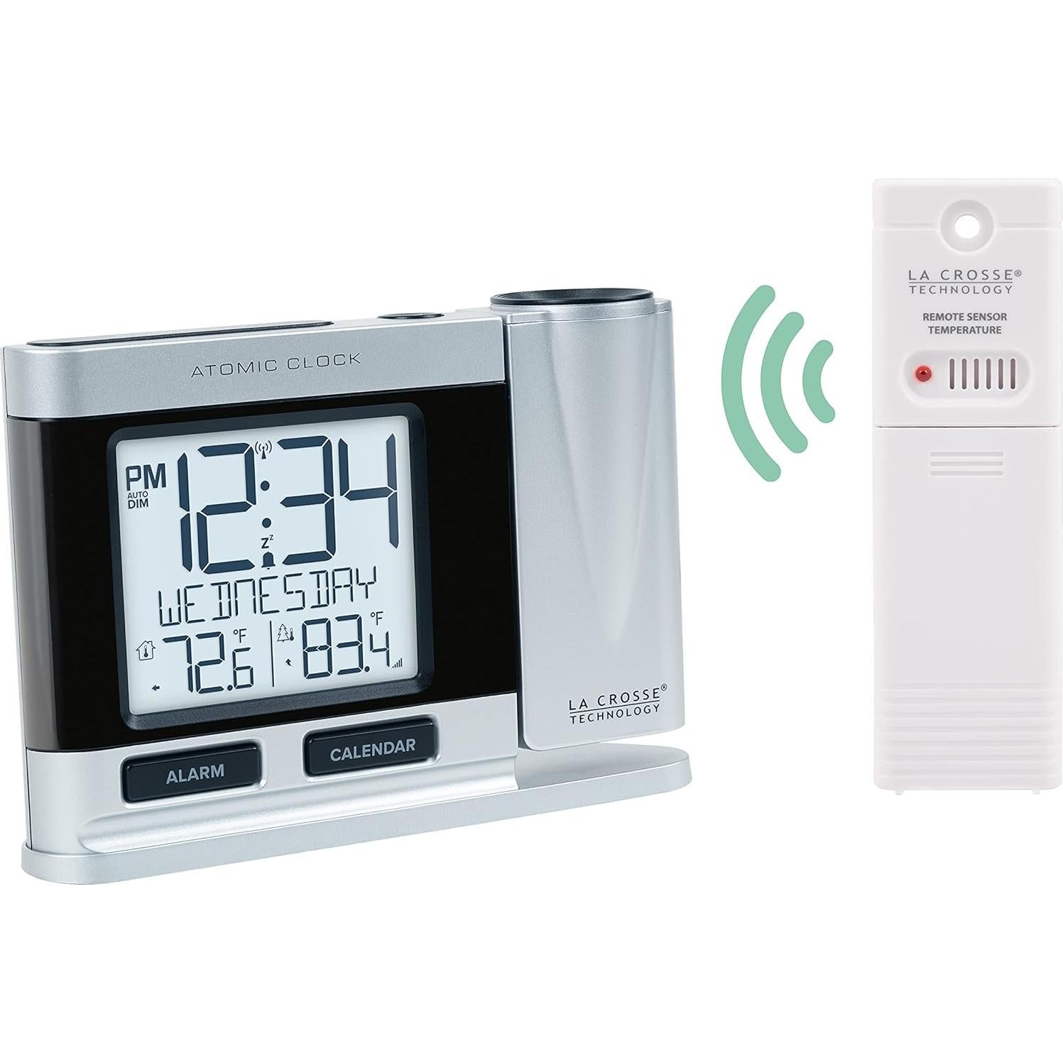 Reloj Despertador Proyector Atómico La Crosse Plateado