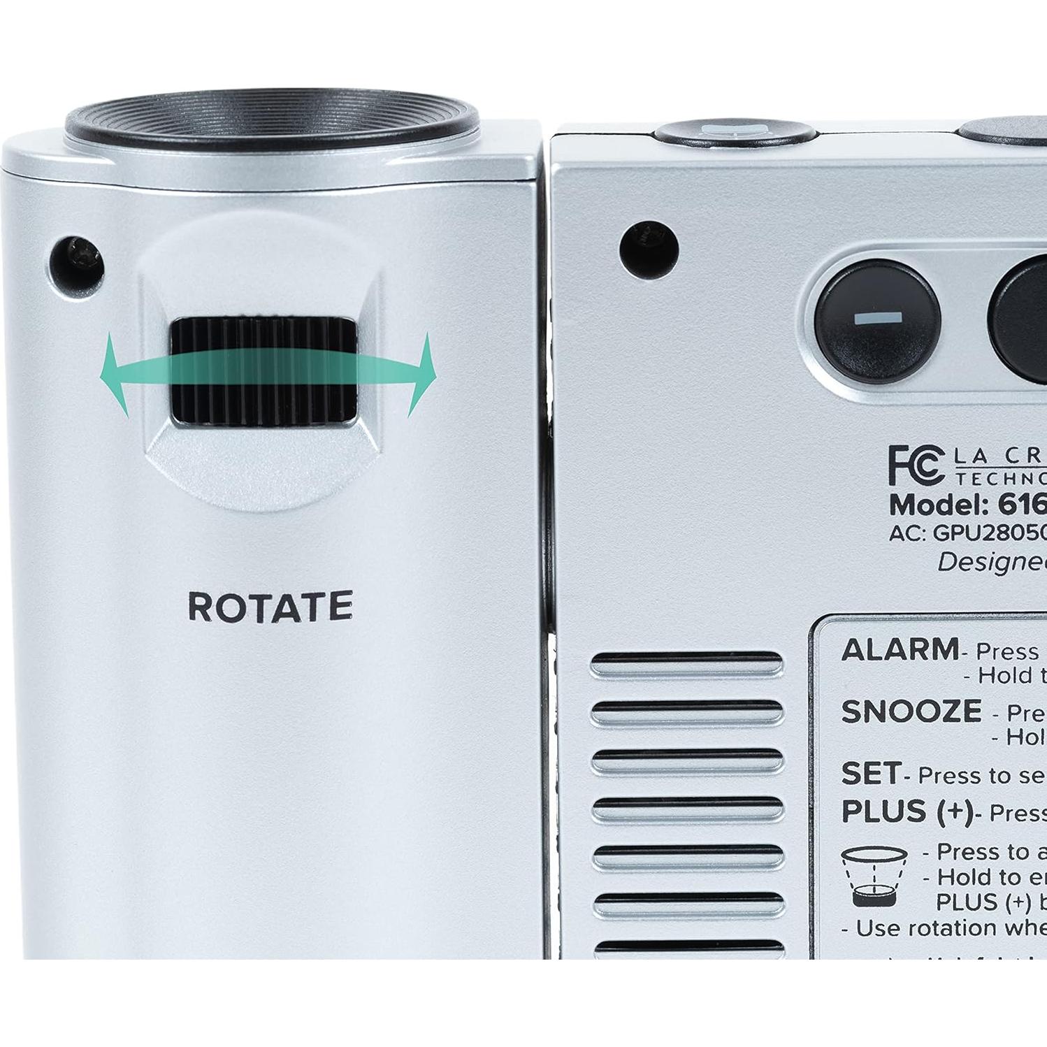 Reloj Despertador Proyector Atómico La Crosse Plateado