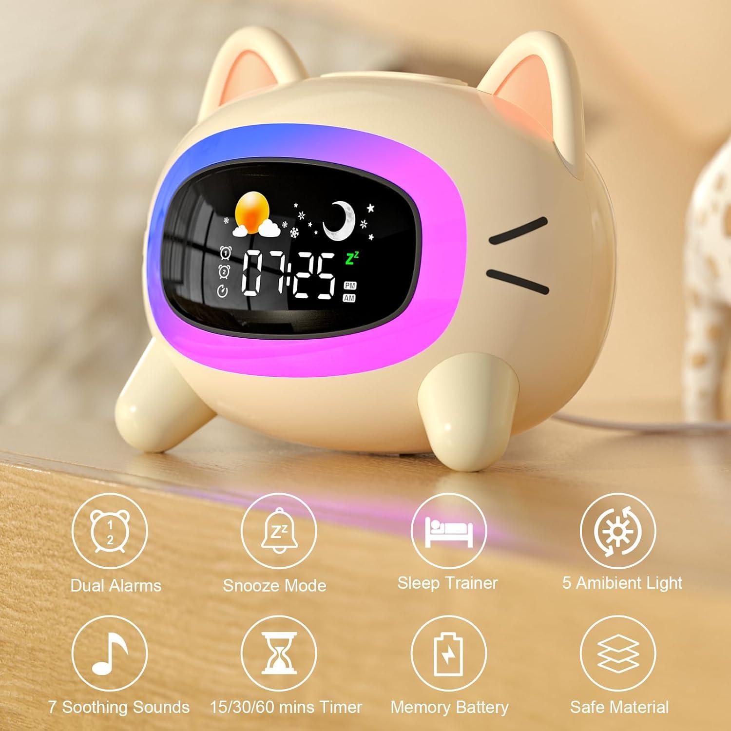Reloj Despertador Digital ANALOI Gato Luz Nocturna