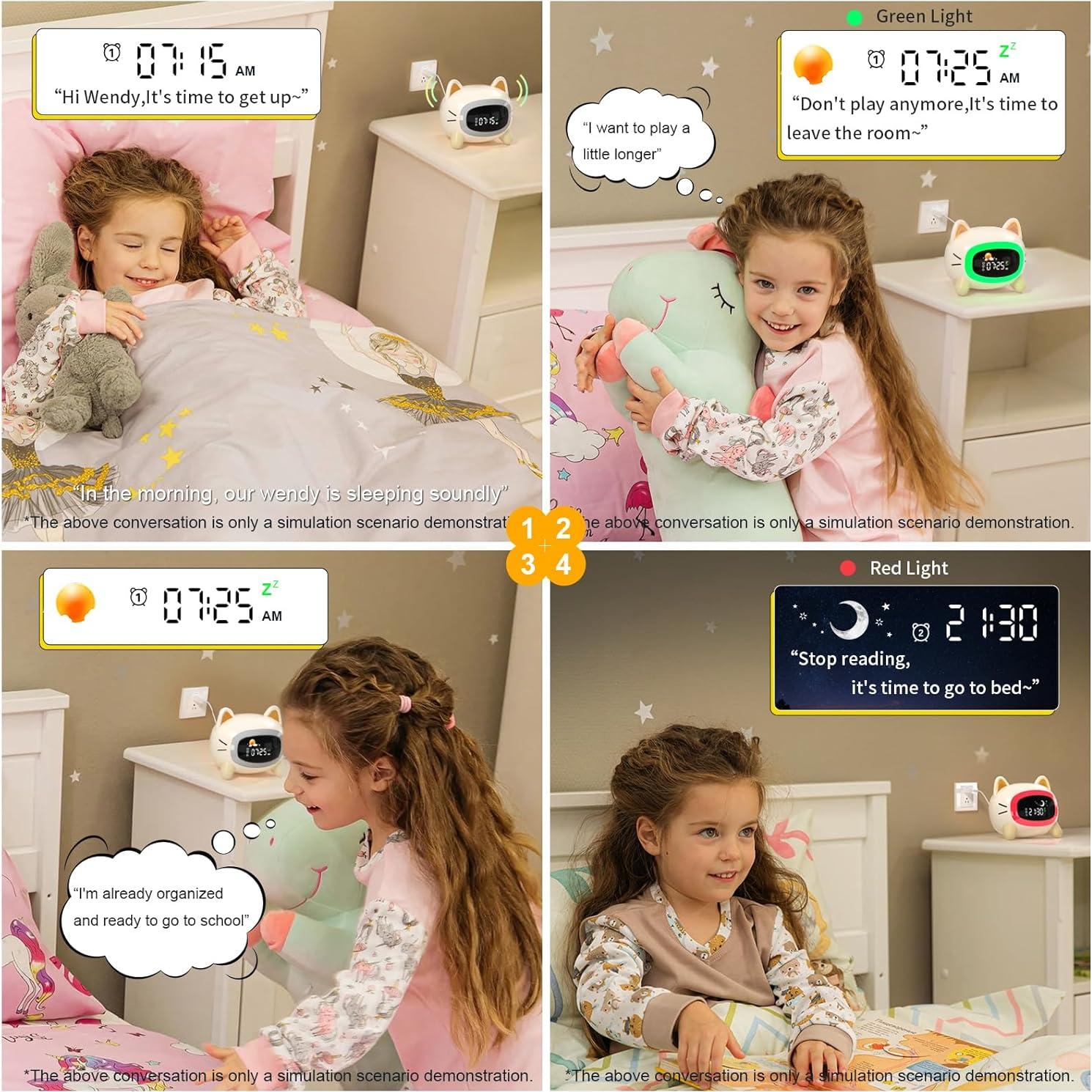 Reloj Despertador Digital ANALOI Gato Luz Nocturna