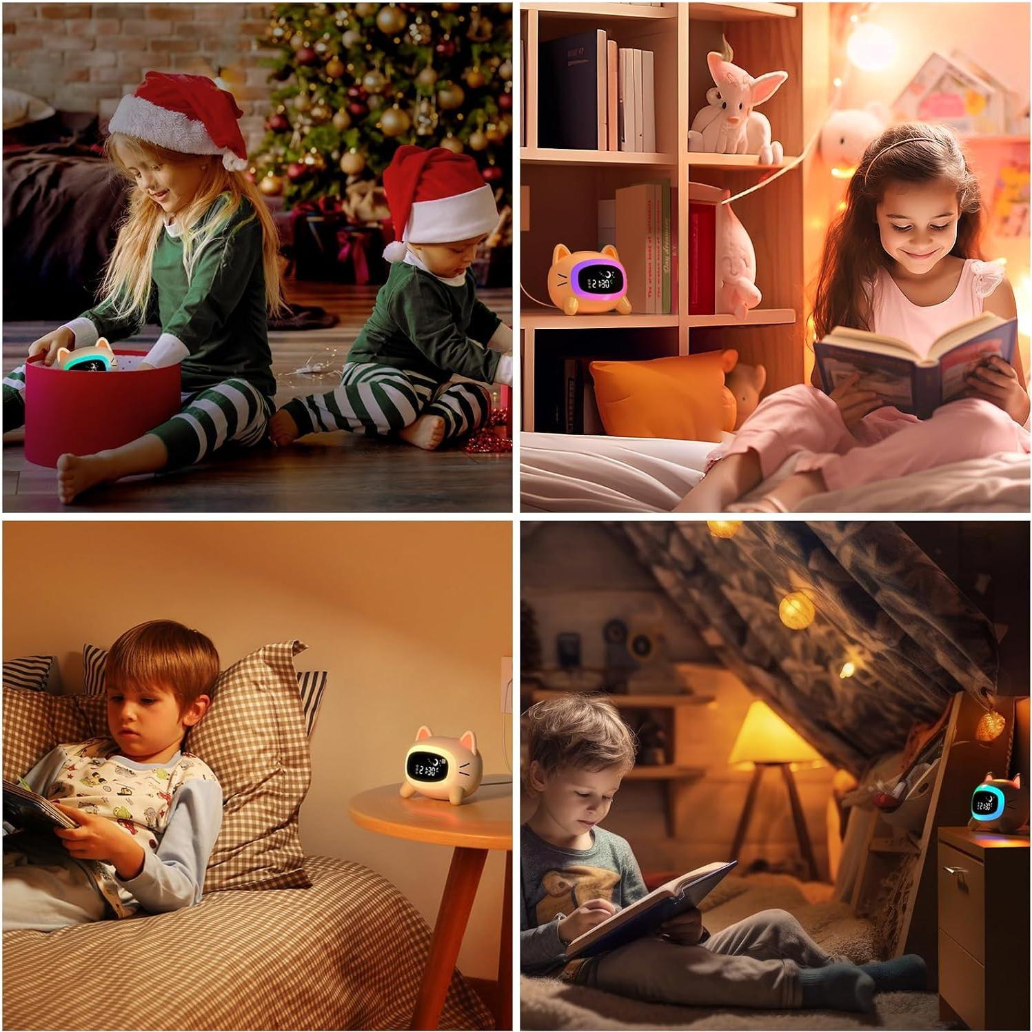 Reloj Despertador Digital ANALOI Gato Luz Nocturna