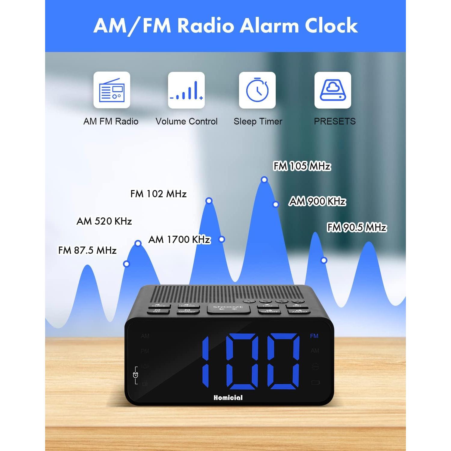 Reloj Despertador Digital Homicial H251 con Radio AM/FM