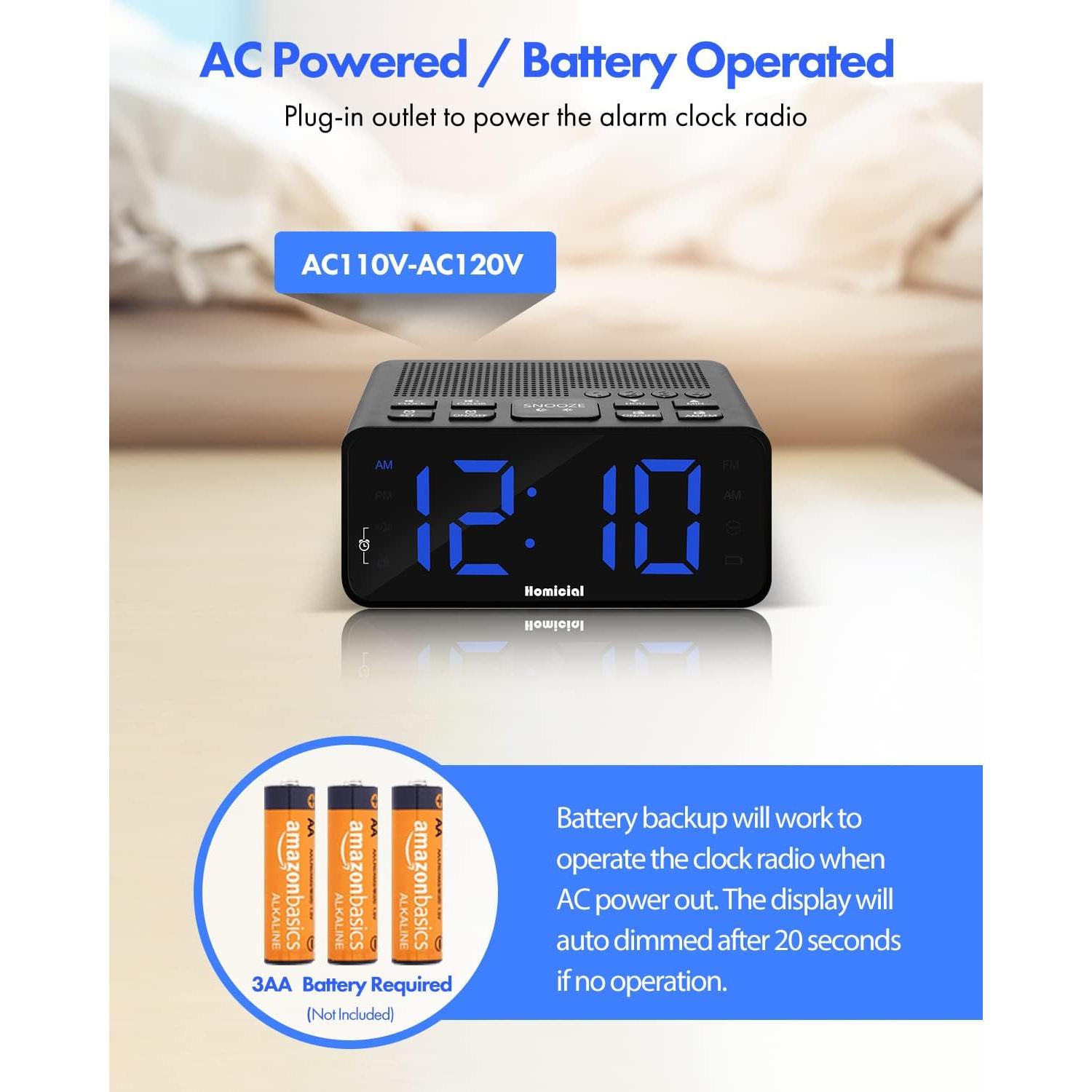 Reloj Despertador Digital Homicial H251 con Radio AM/FM