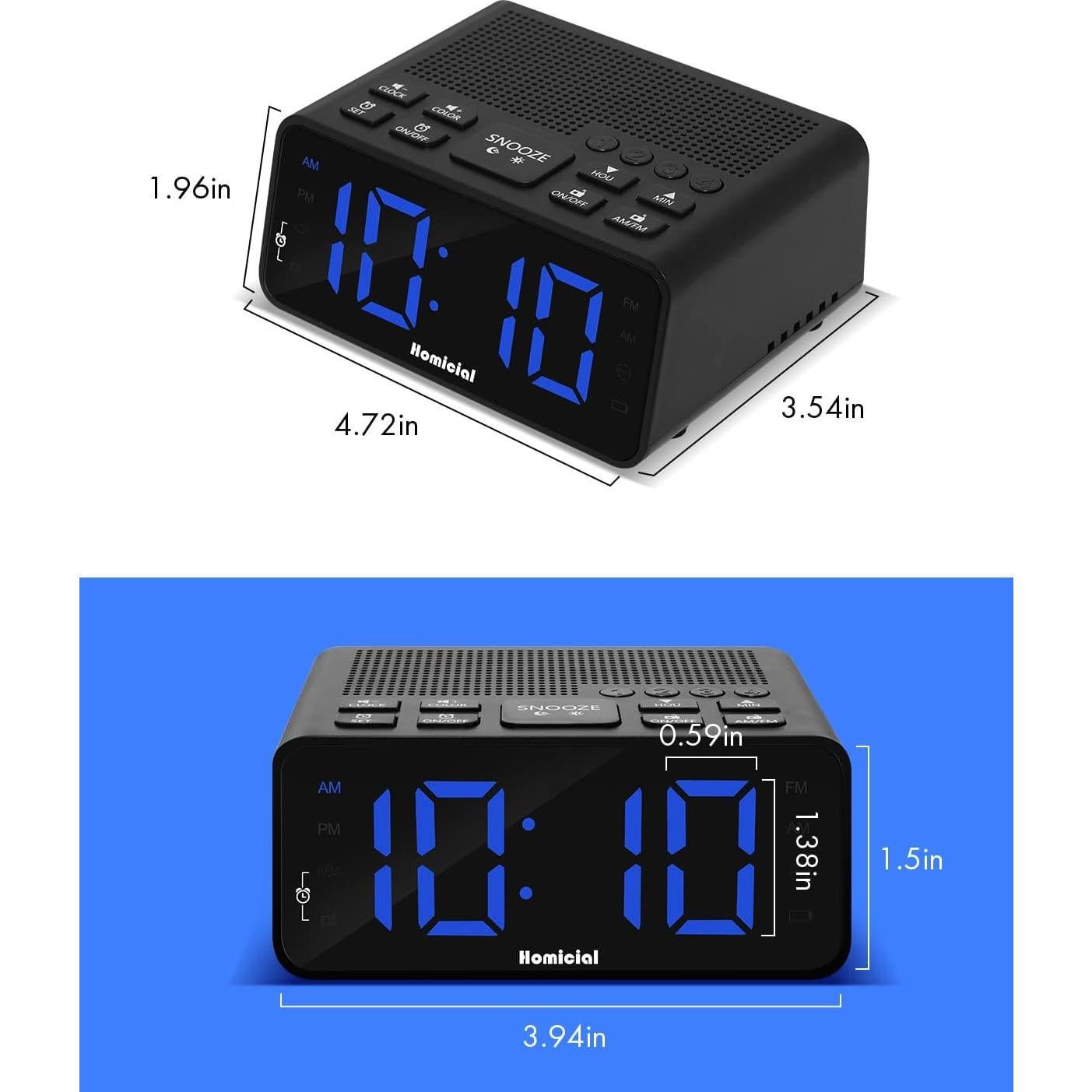 Reloj Despertador Digital Homicial H251 con Radio AM/FM