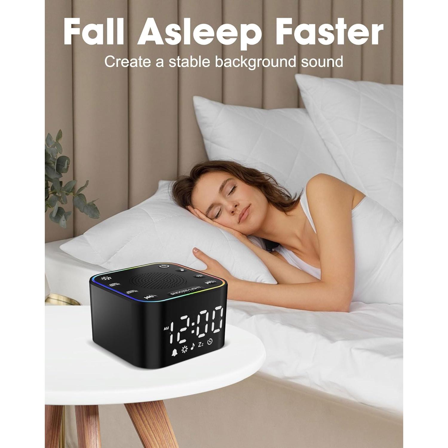 Máquina de Sonido Blanco Alampan SM-03 con Reloj y Luz RGB