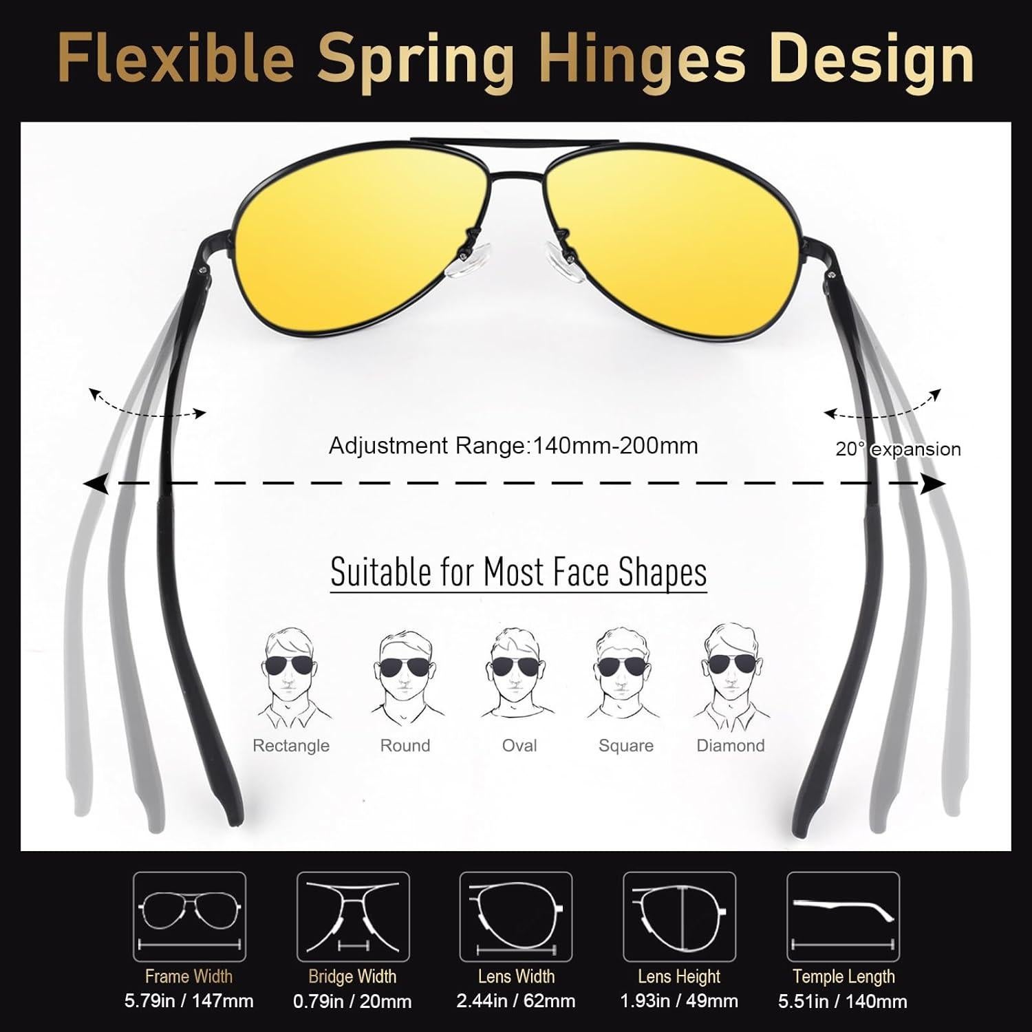 Gafas de Sol GQUEEN Polarizadas Estilo Militar 62mm