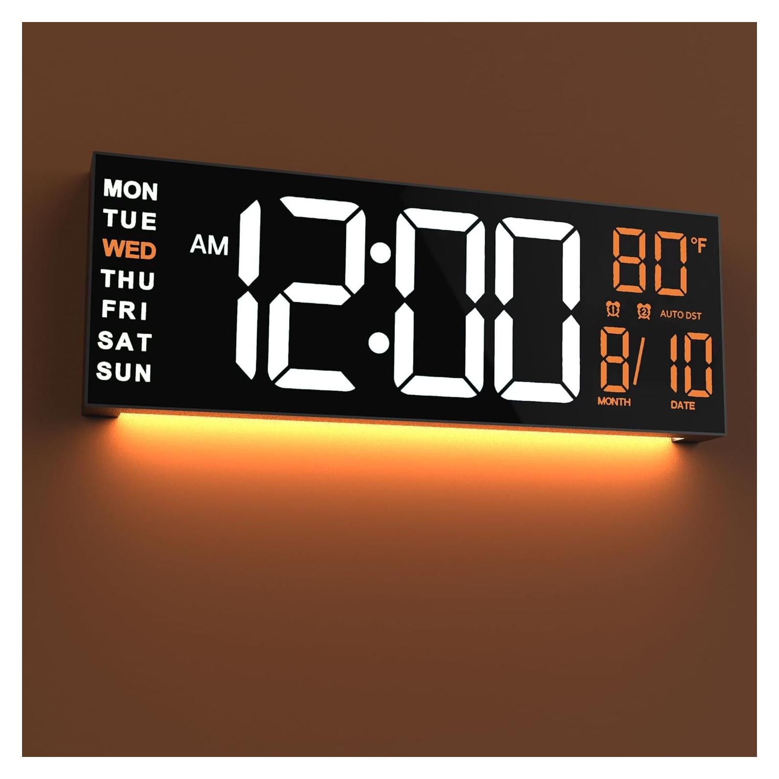 Reloj de Pared Digital JALL 16" RGB con Alarma y Temporizador