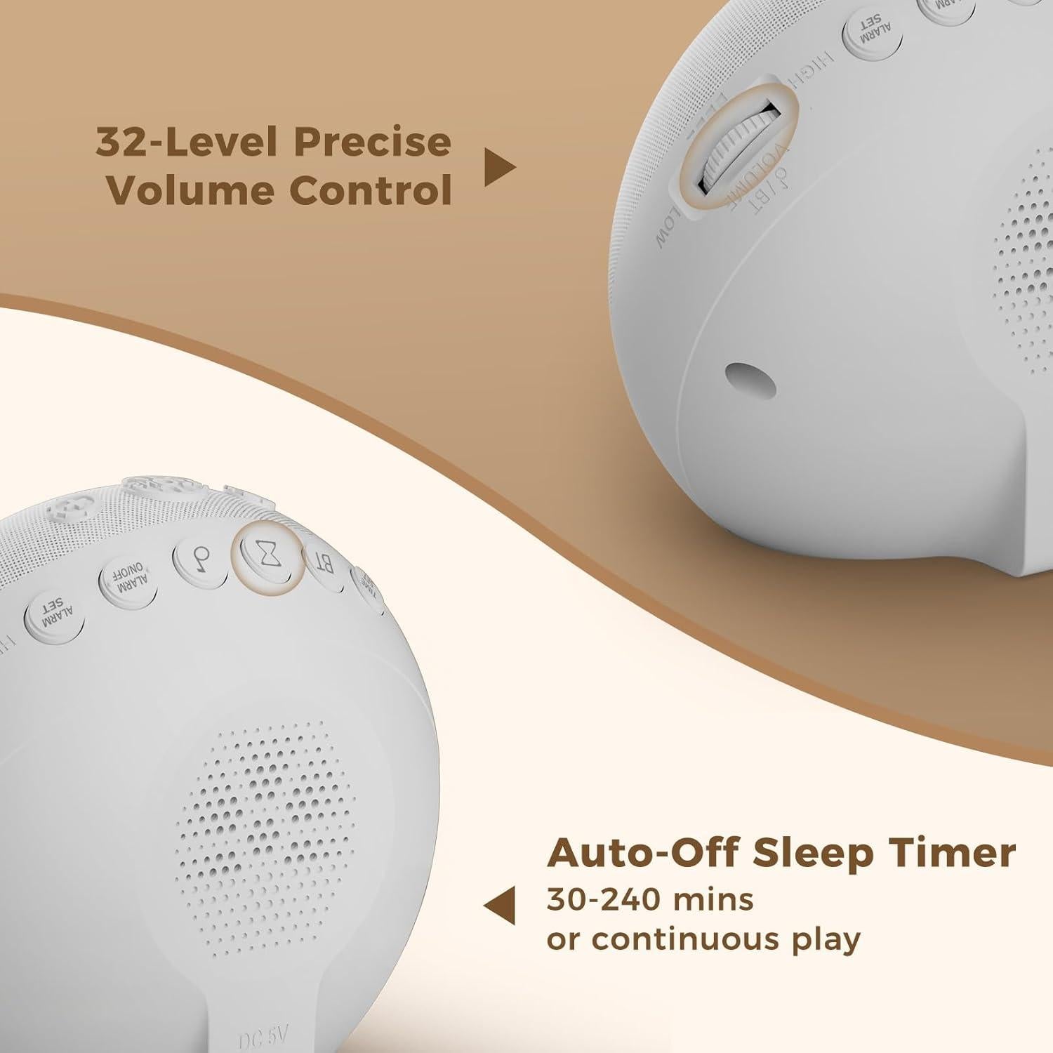 Reloj Despertador Bluetooth Acedeck H04 con Ruido Blanco