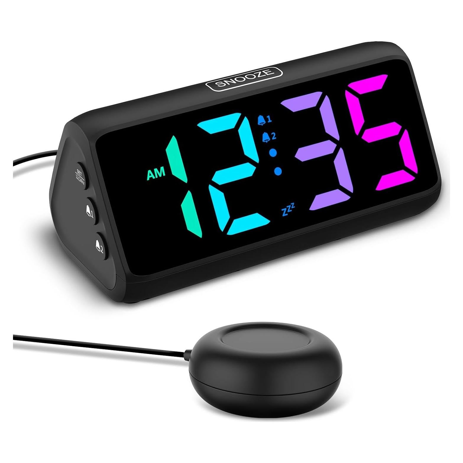 Reloj Despertador Netzu Loud RGB con Vibrador y 2 Alarmas