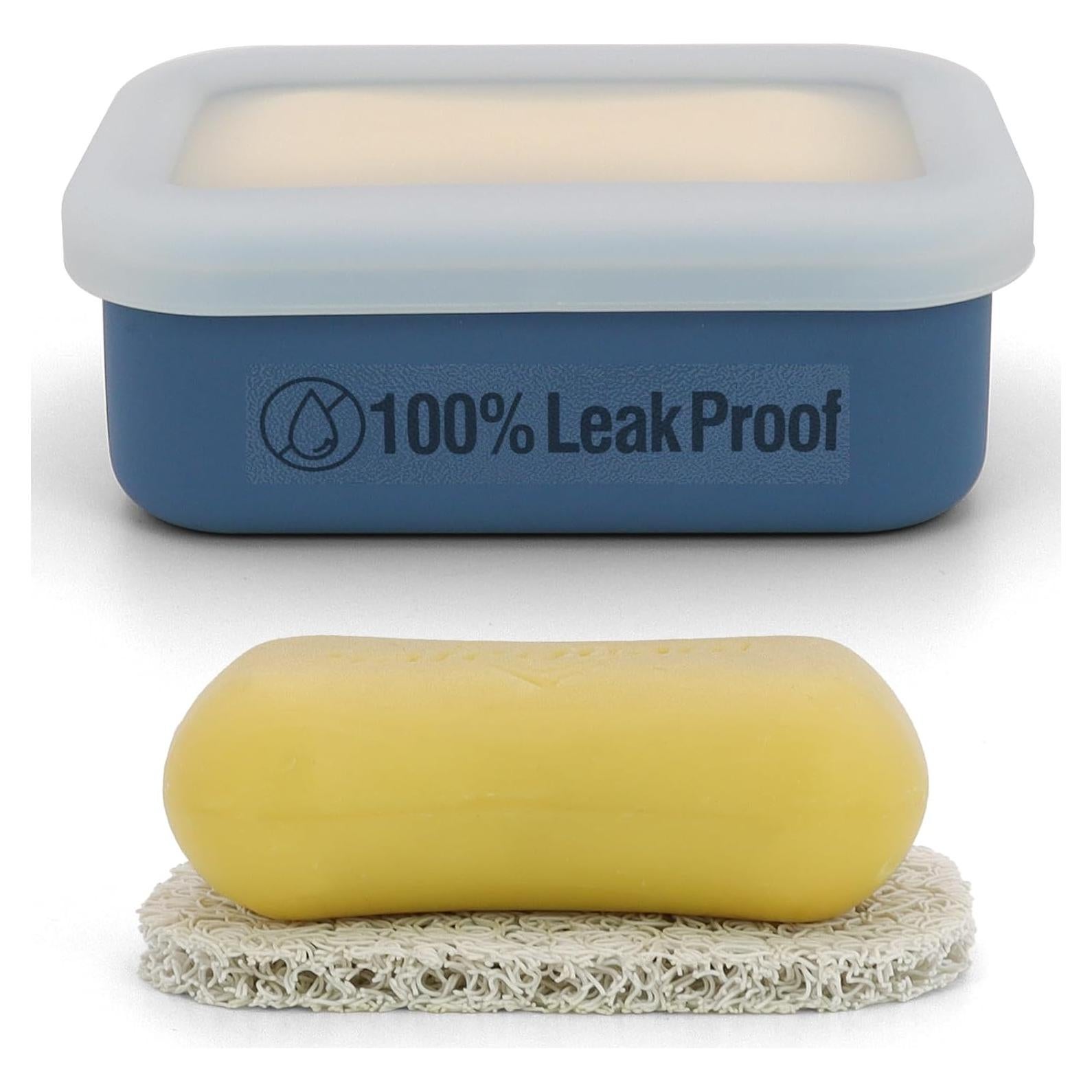 Estuche de Jabón AIMAIAIMAI Azul Compacto a Prueba de Fugas