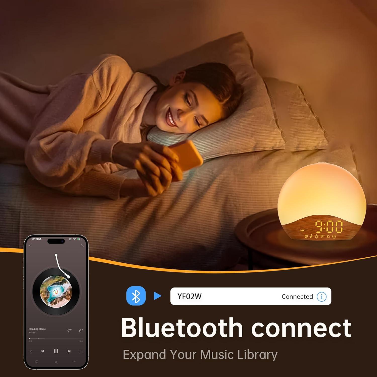 Despertador Luz de Amanecer JALL con Sonido Blanco y Bluetooth