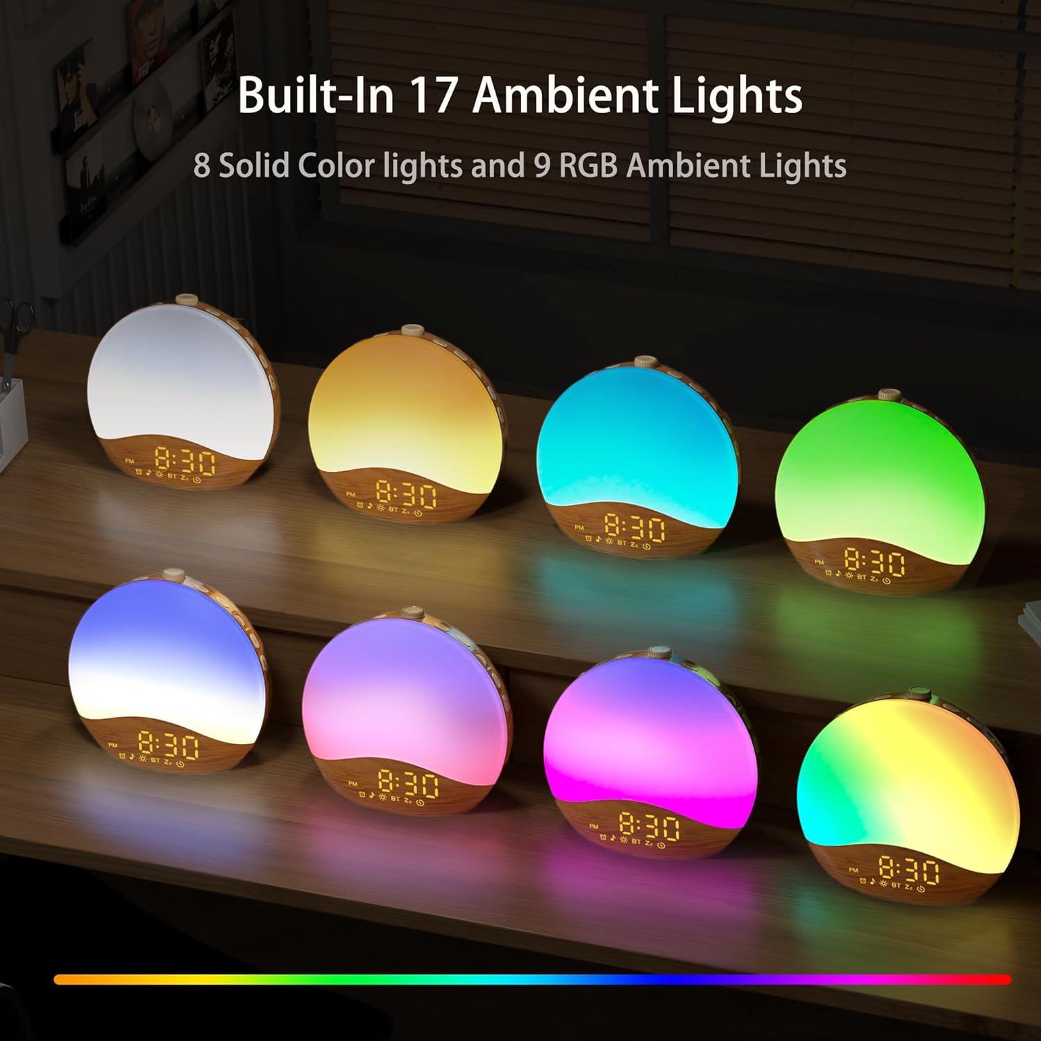 Despertador Luz de Amanecer JALL con Sonido Blanco y Bluetooth