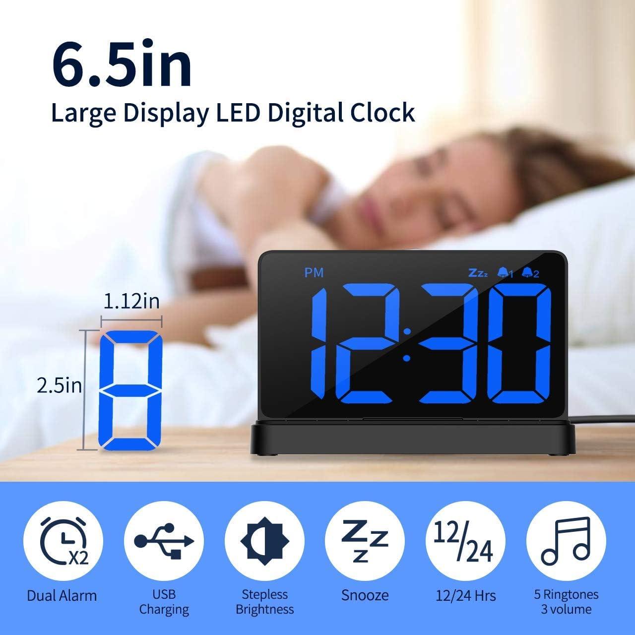 Reloj Despertador Digital NOKLEAD NK5256 con Pantalla LED 16.5cm