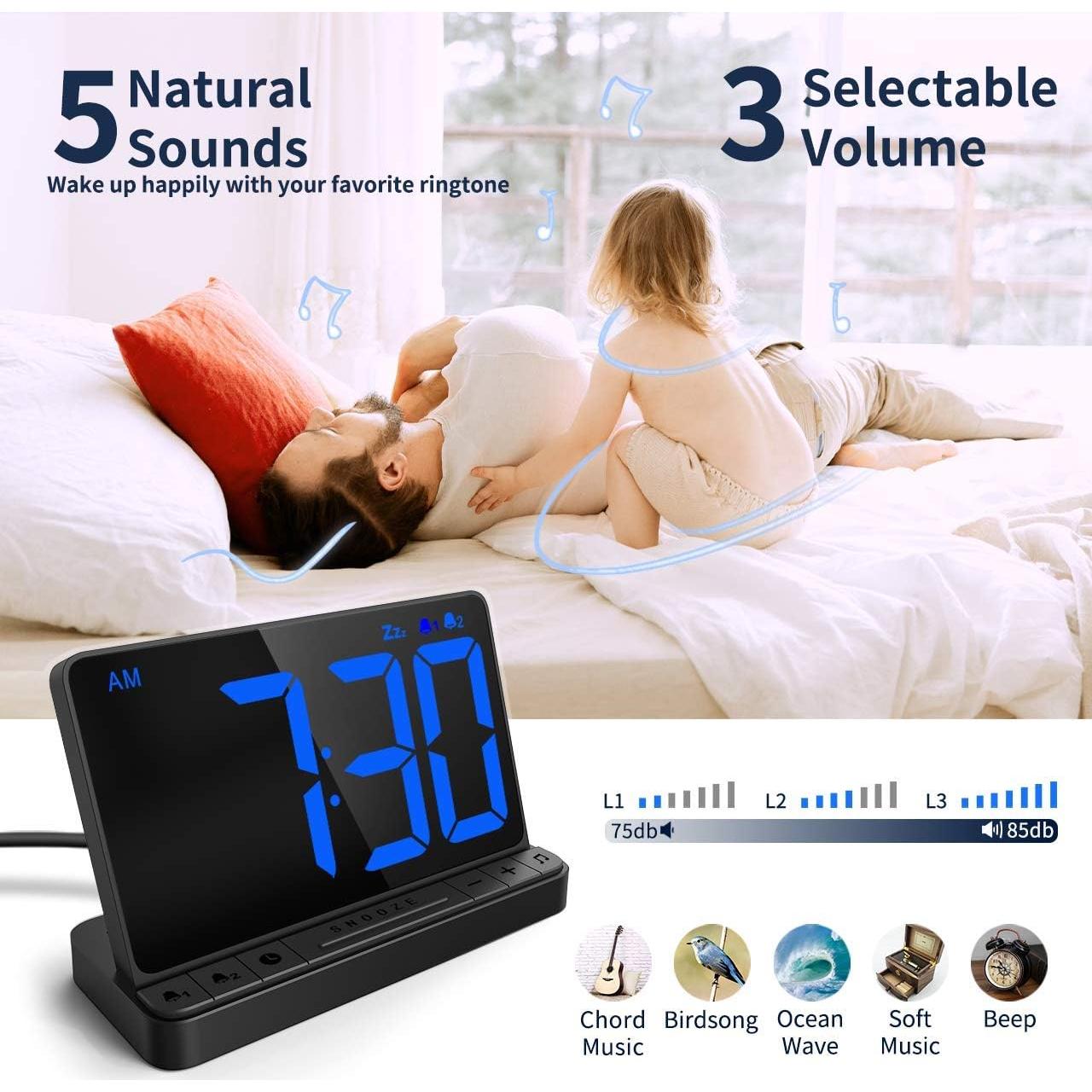 Reloj Despertador Digital NOKLEAD NK5256 con Pantalla LED 16.5cm