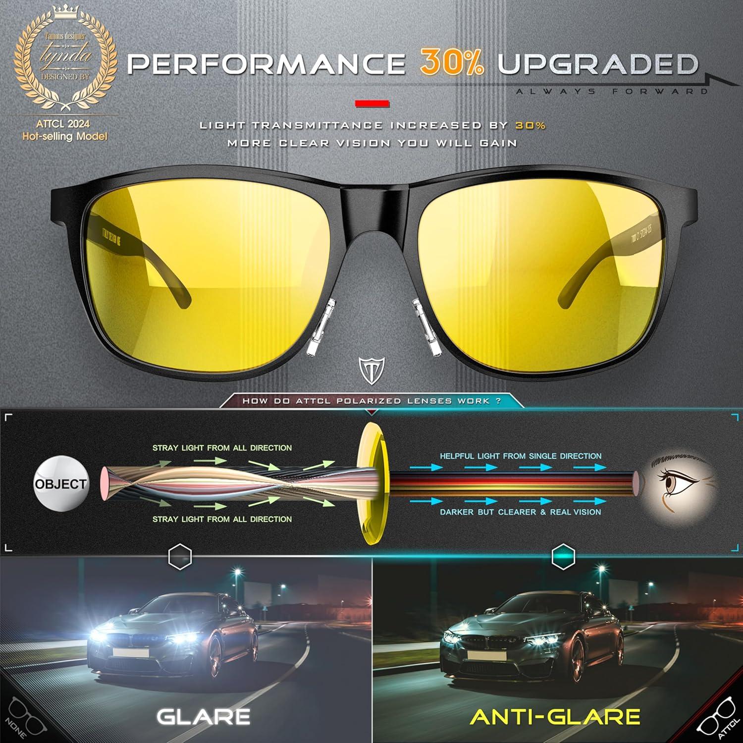 Gafas de sol polarizadas ATTCL para conducción nocturna HD