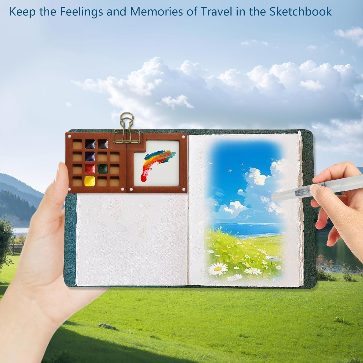 Kit de Acuarela Portátil CANIPHA 15 Rejillas con Bloc