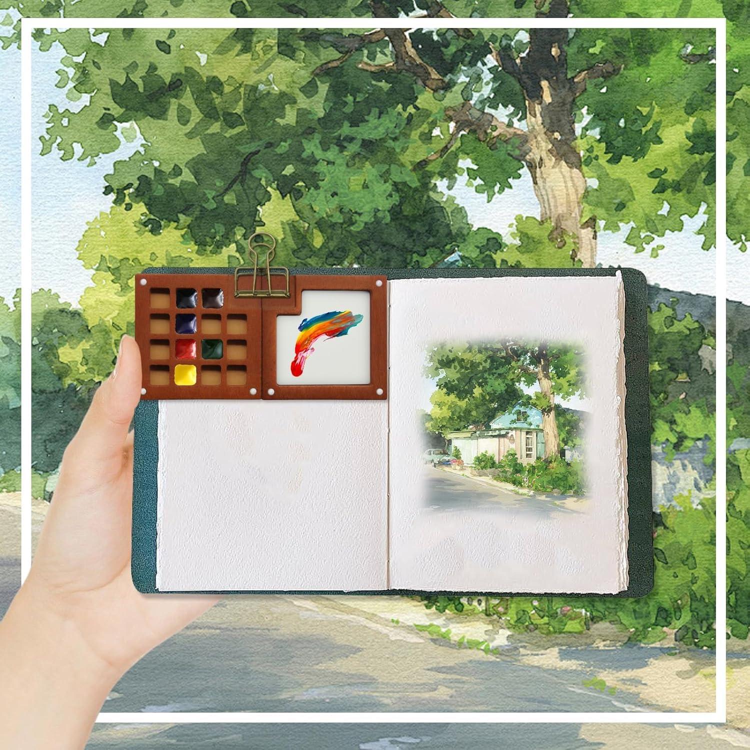 Kit de Acuarela Portátil CANIPHA 15 Rejillas con Bloc