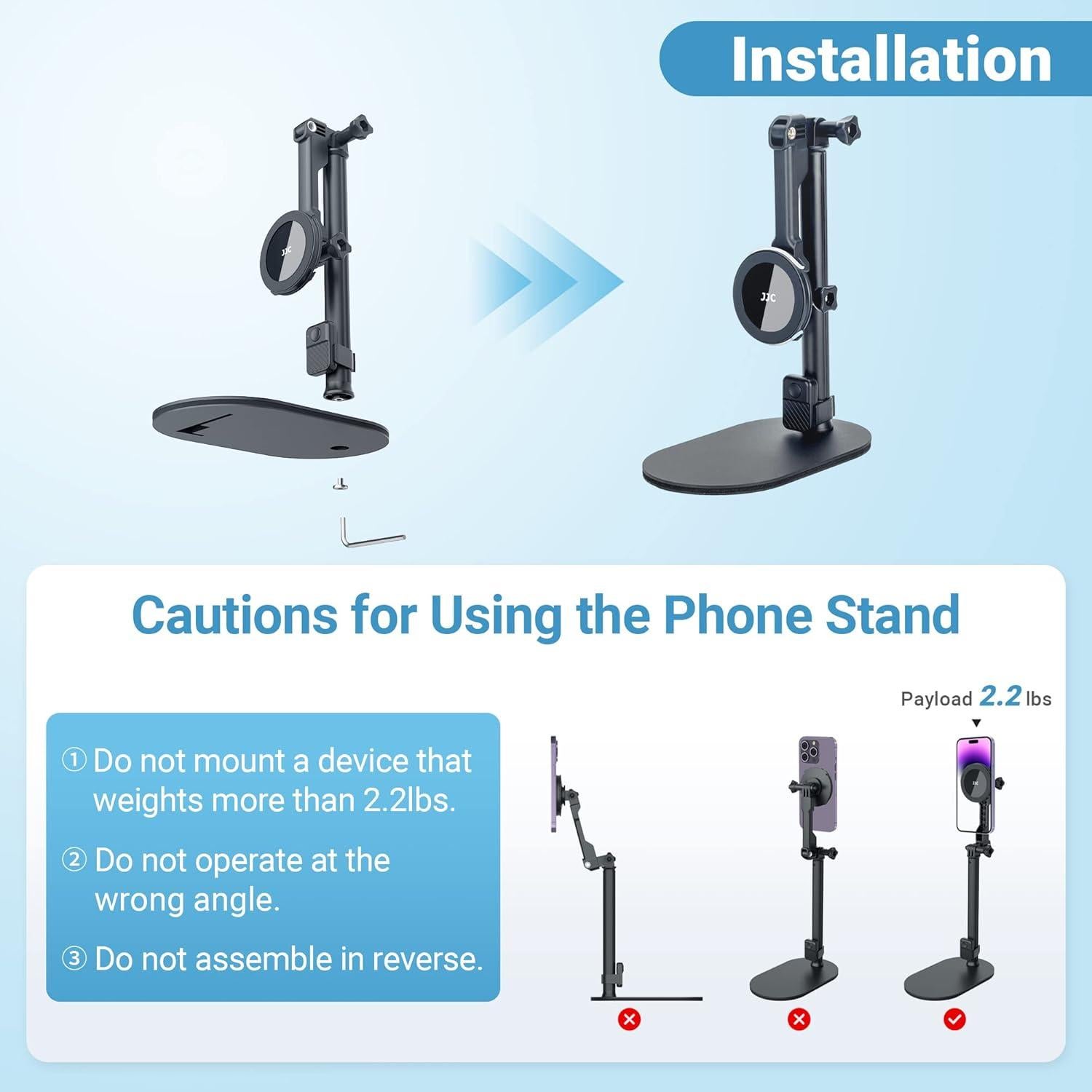 Soporte de Escritorio Magnético JJC MSS-1 Ajustable para Teléfono