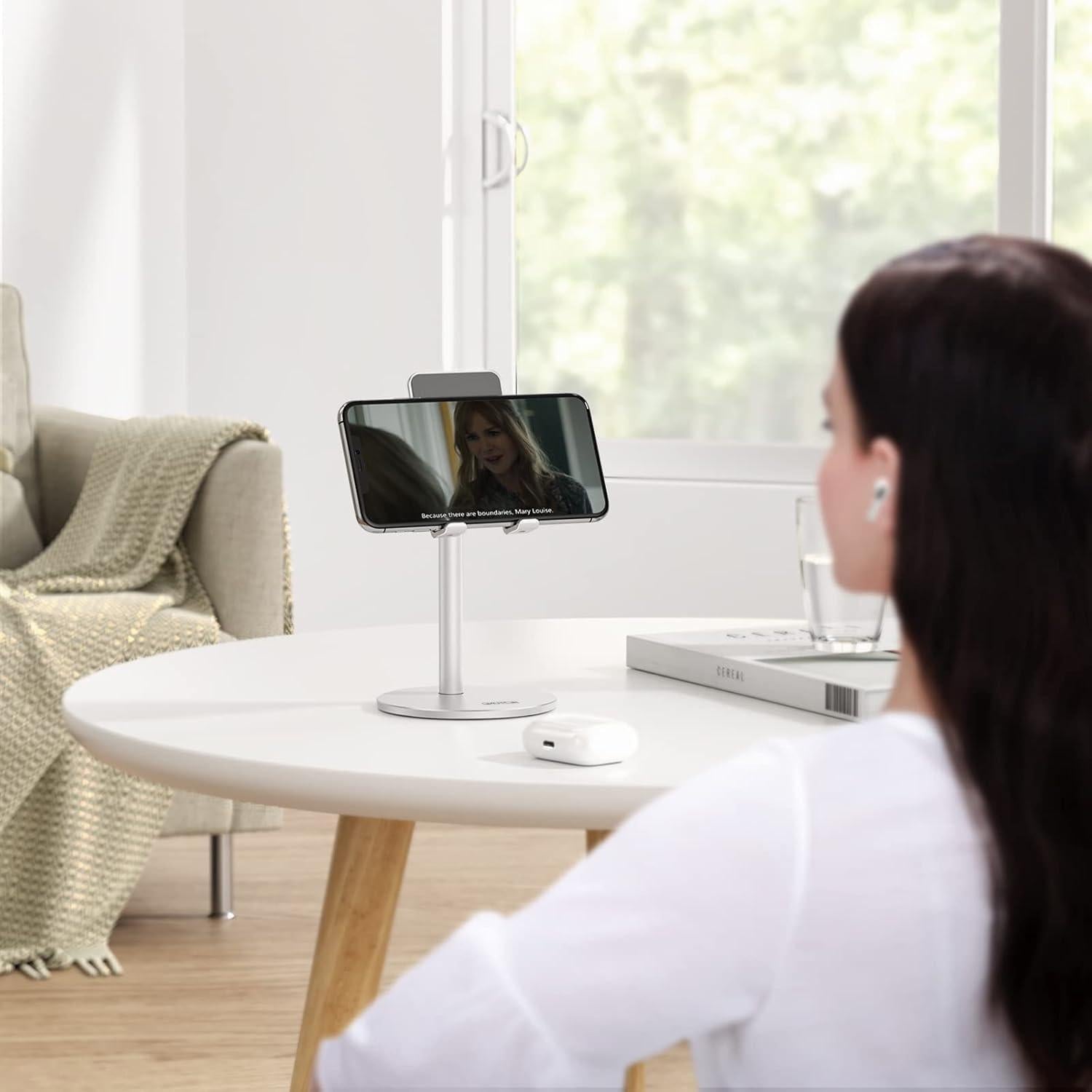 Soporte Ajustable para Teléfono OMOTON Aluminio Plata 14-23 cm