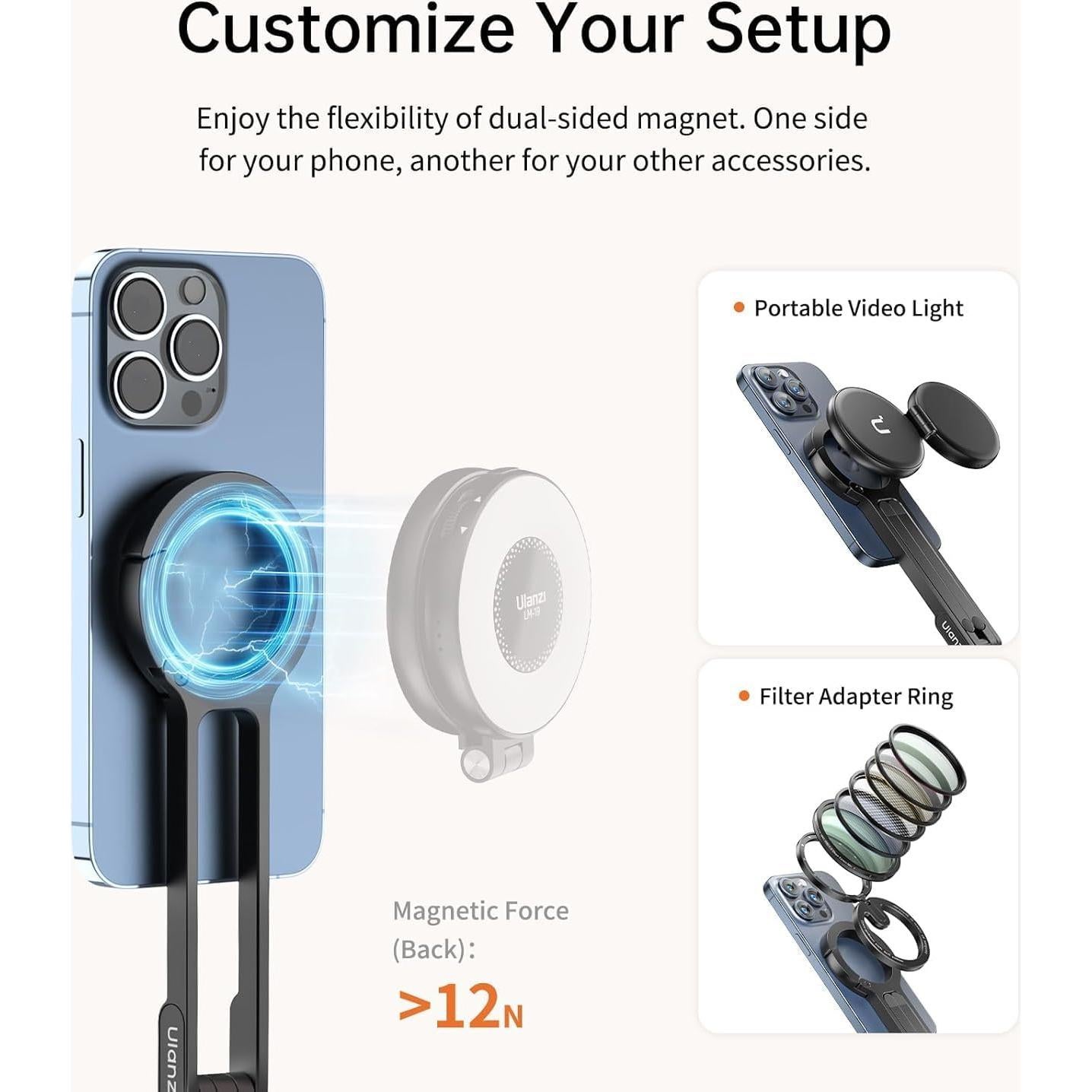 Soporte de Trípode Magnético Ulanzi MA30 para iPhone