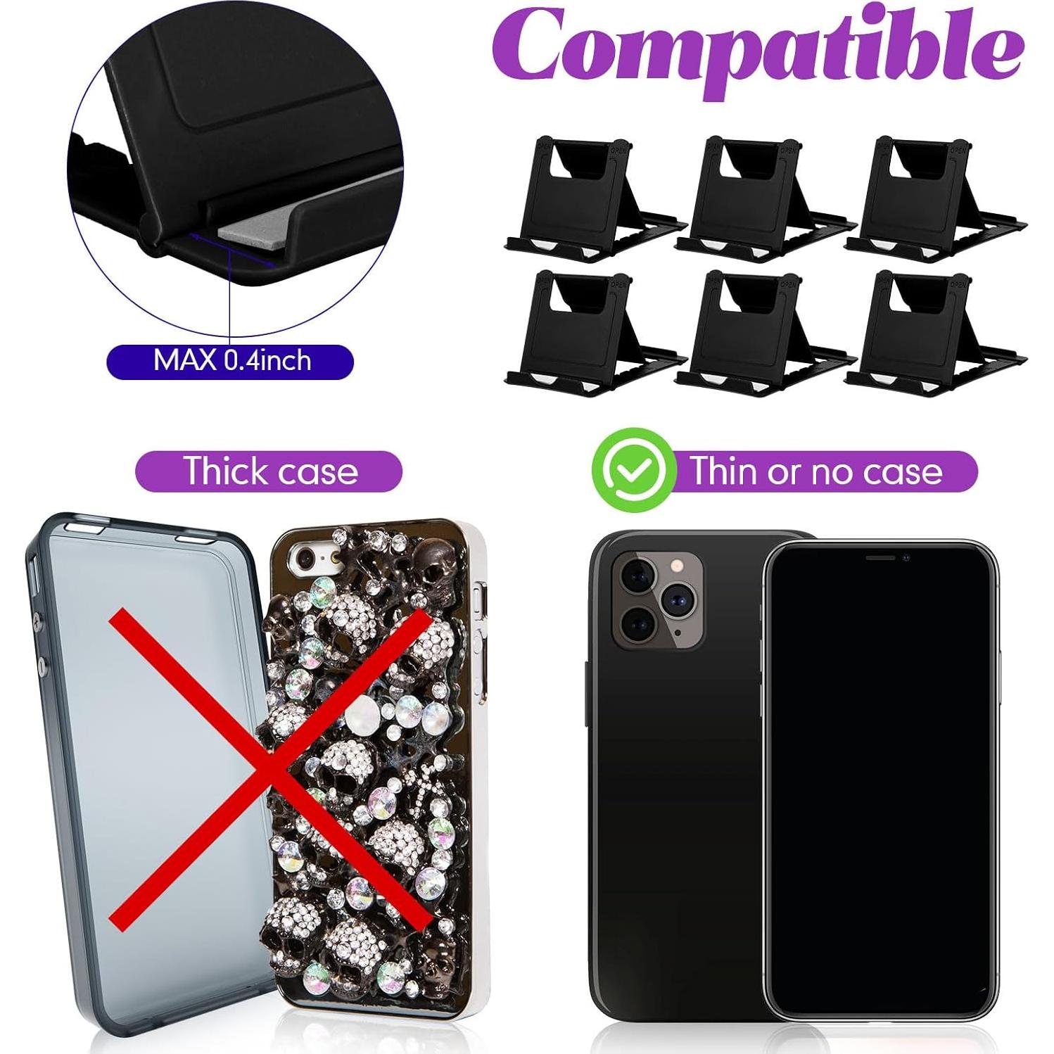 Soporte Plegable para Teléfono Móvil Macarrie 24 Pcs Negro