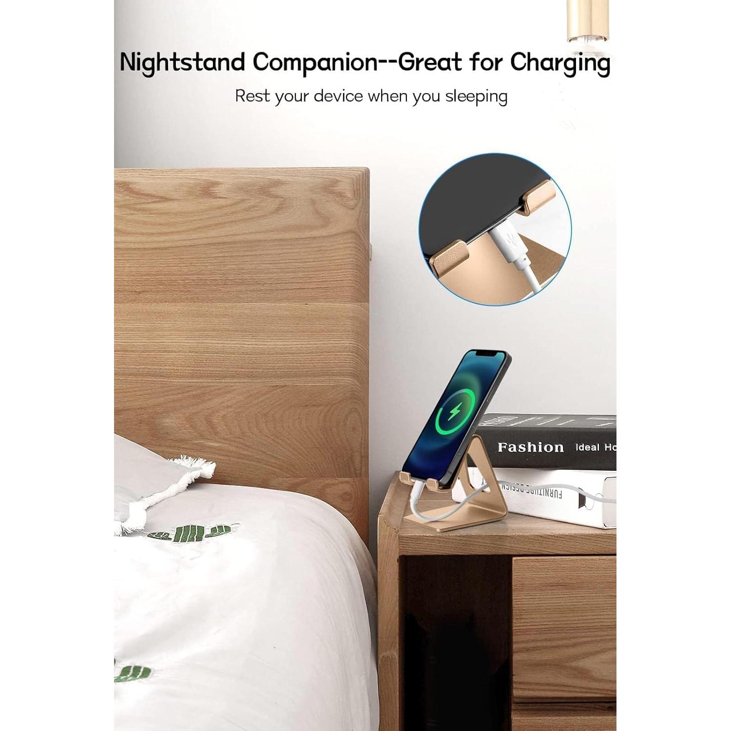 Soporte de Teléfono de Escritorio Aoviho Aluminio Dorado