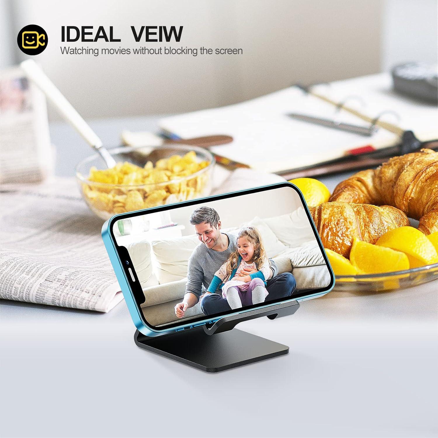 Soporte para teléfono Urmust de aluminio negro ajustable