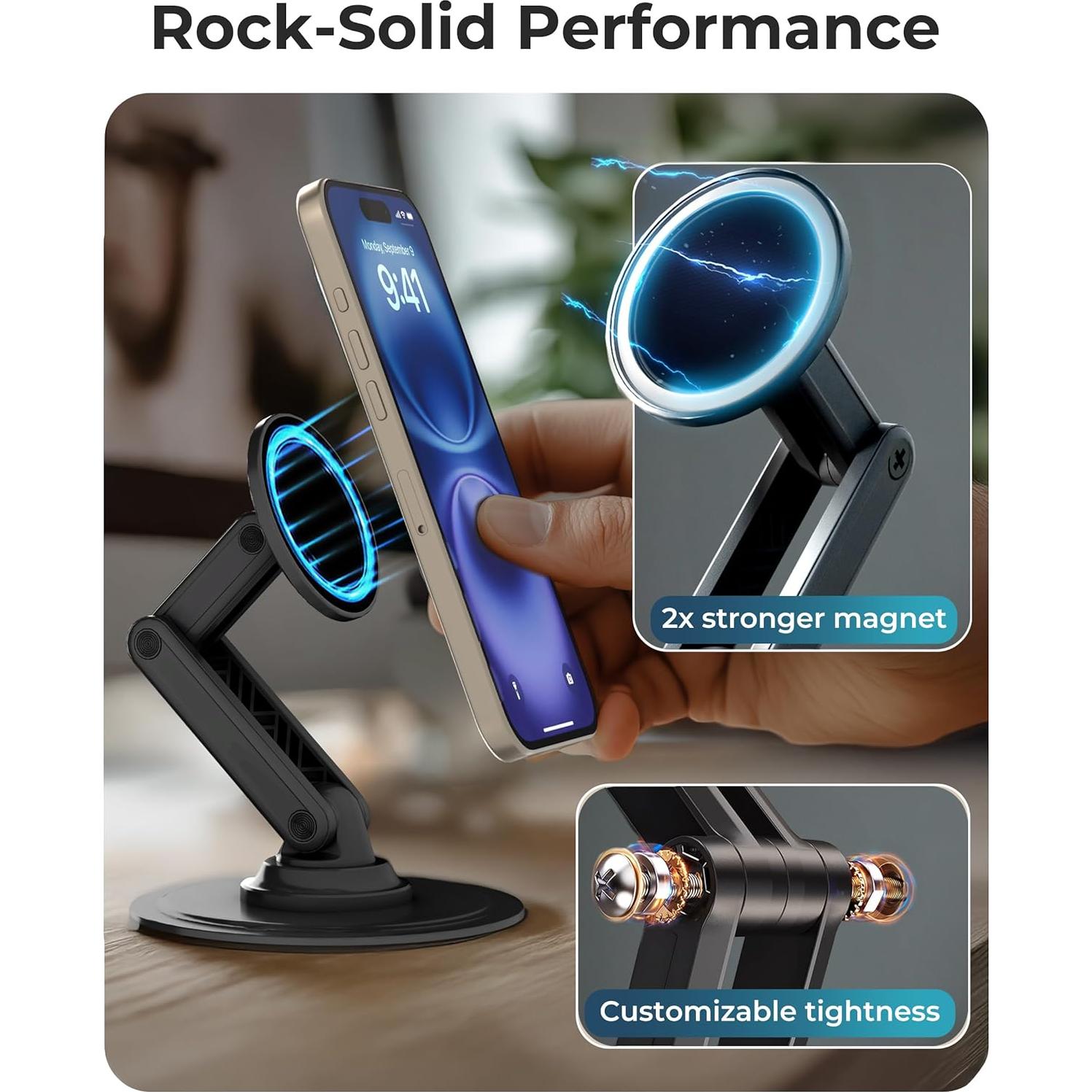 Soporte Cooper Mag360 para iPhone Ajustable 360° Negro